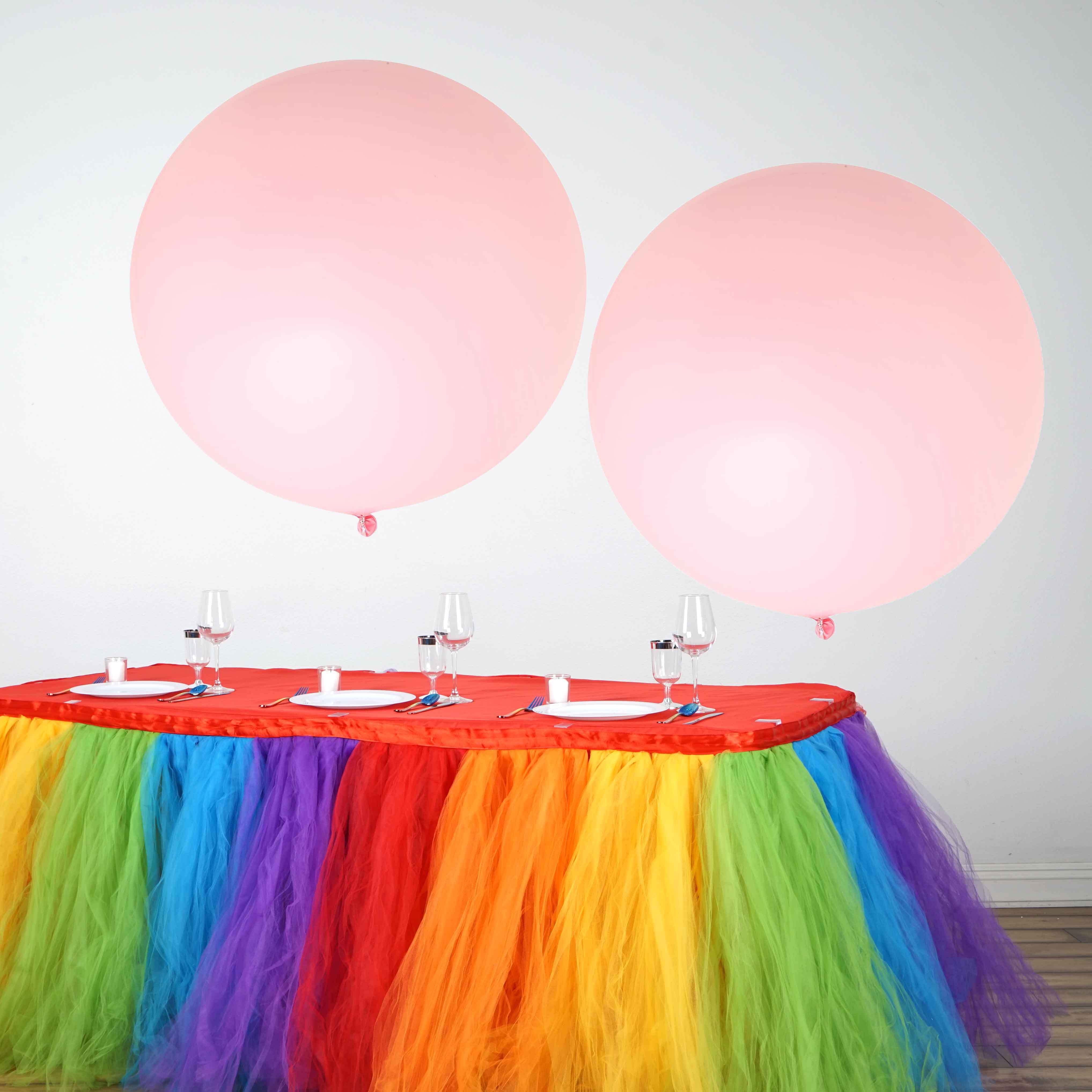 2 Pack Large Matte Pastel Blush Helium or Air Latex Balloons 32" - Image 2