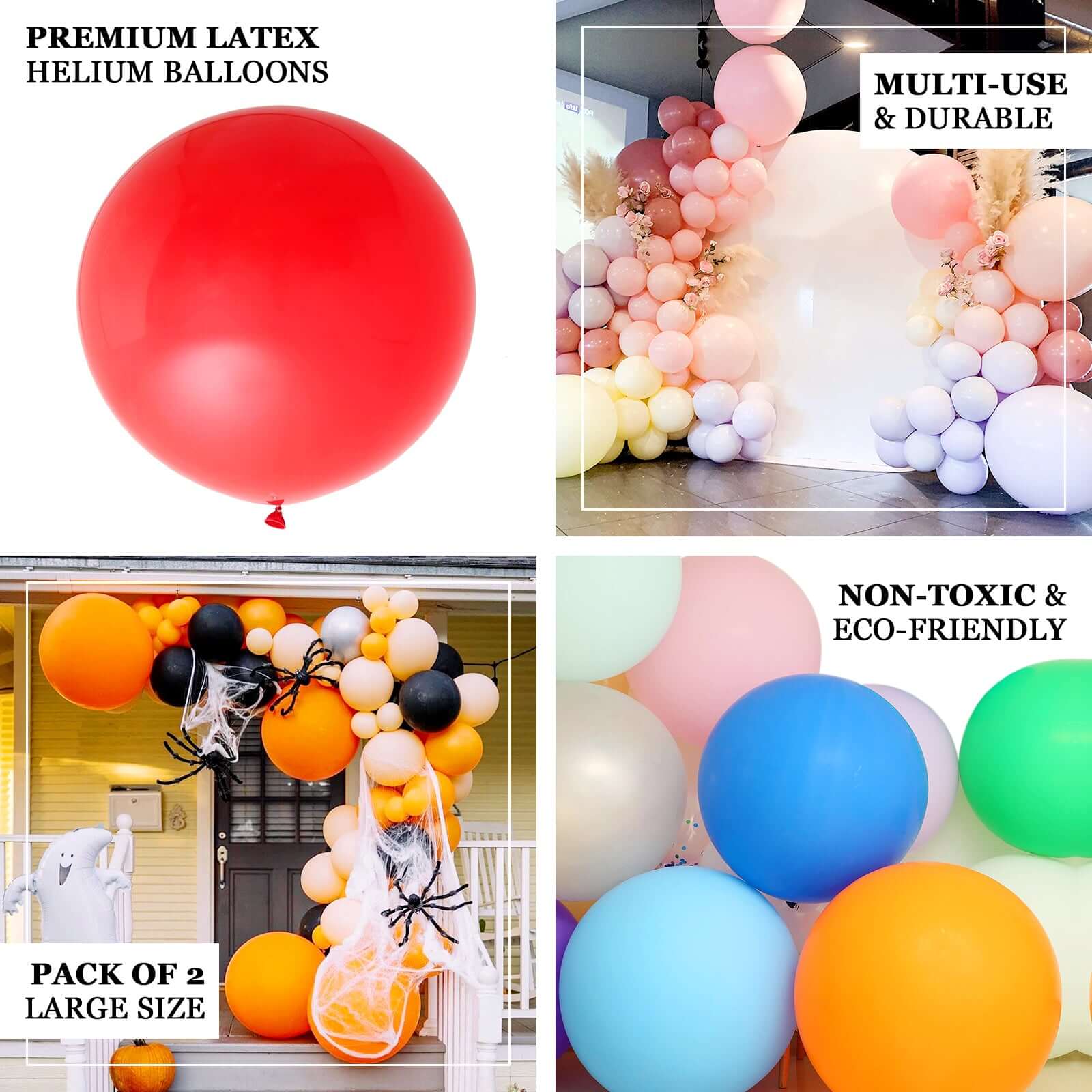 2 Pack Large Matte Pastel Seafoam Helium or Air Latex Balloons 32" - Image 4