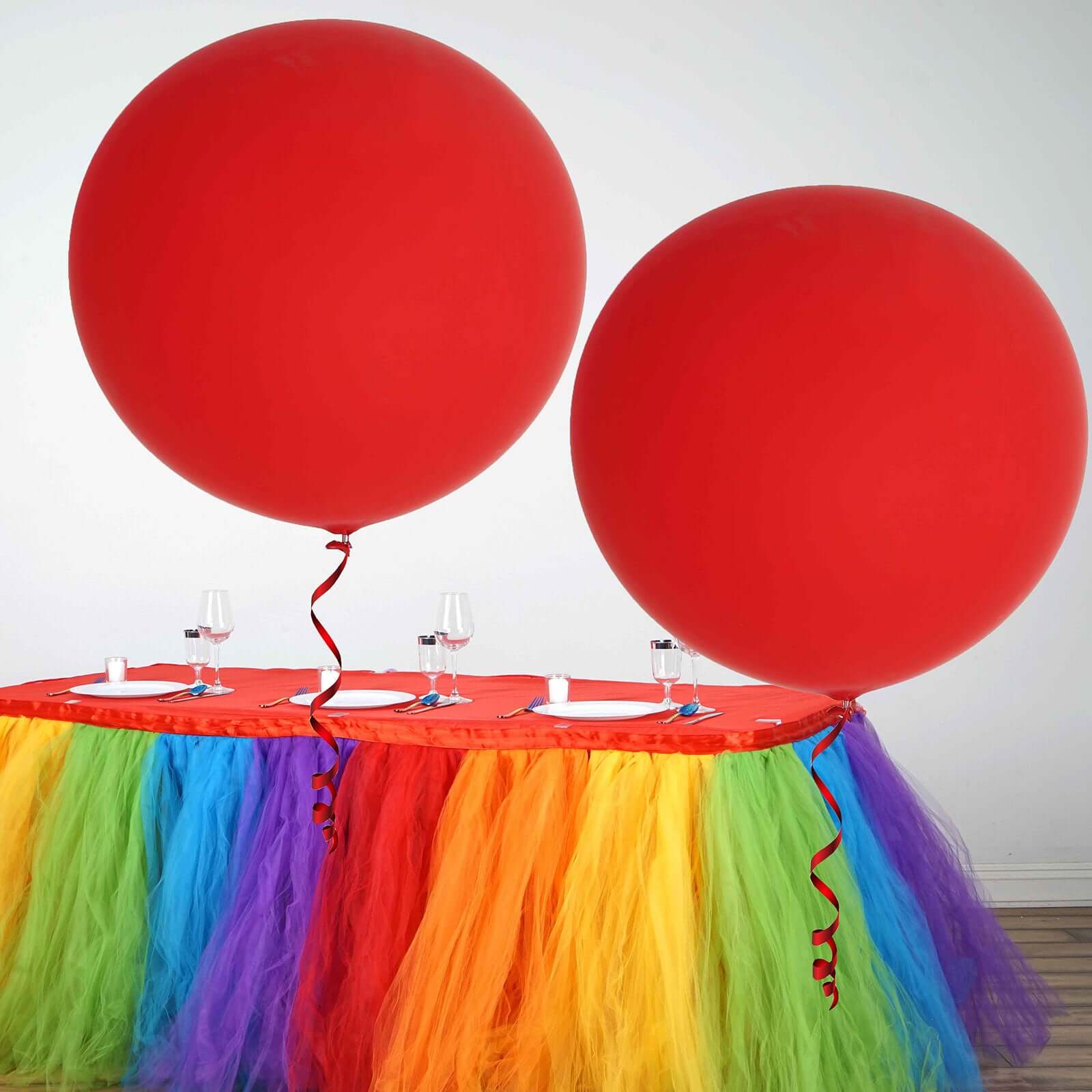 2 Pack Large Matte Red Helium or Air Premium Latex Balloons 32" - Image 2