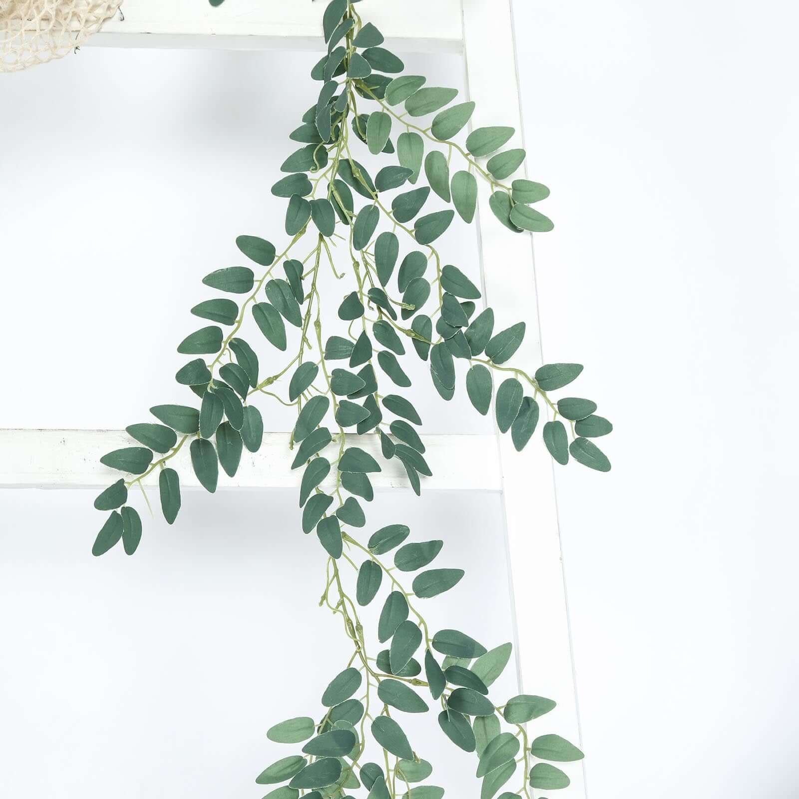 2 Pack Green Artificial Honey Locust Leaf Garland, Flexible Vine 6ft - Image 10