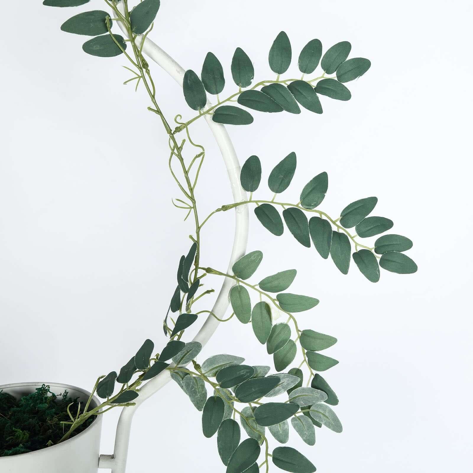 2 Pack Green Artificial Honey Locust Leaf Garland, Flexible Vine 6ft - Image 11