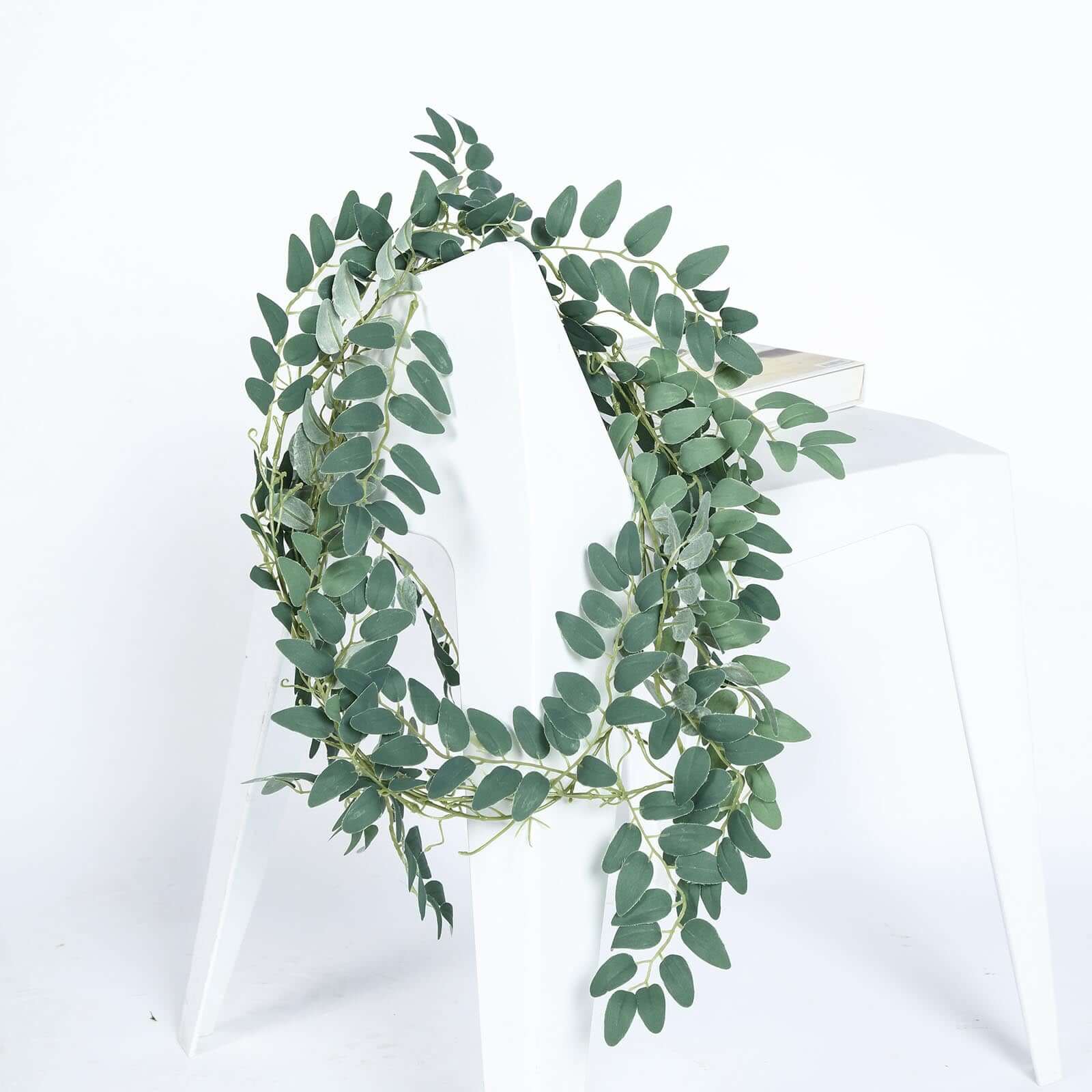 2 Pack Green Artificial Honey Locust Leaf Garland, Flexible Vine 6ft - Image 13