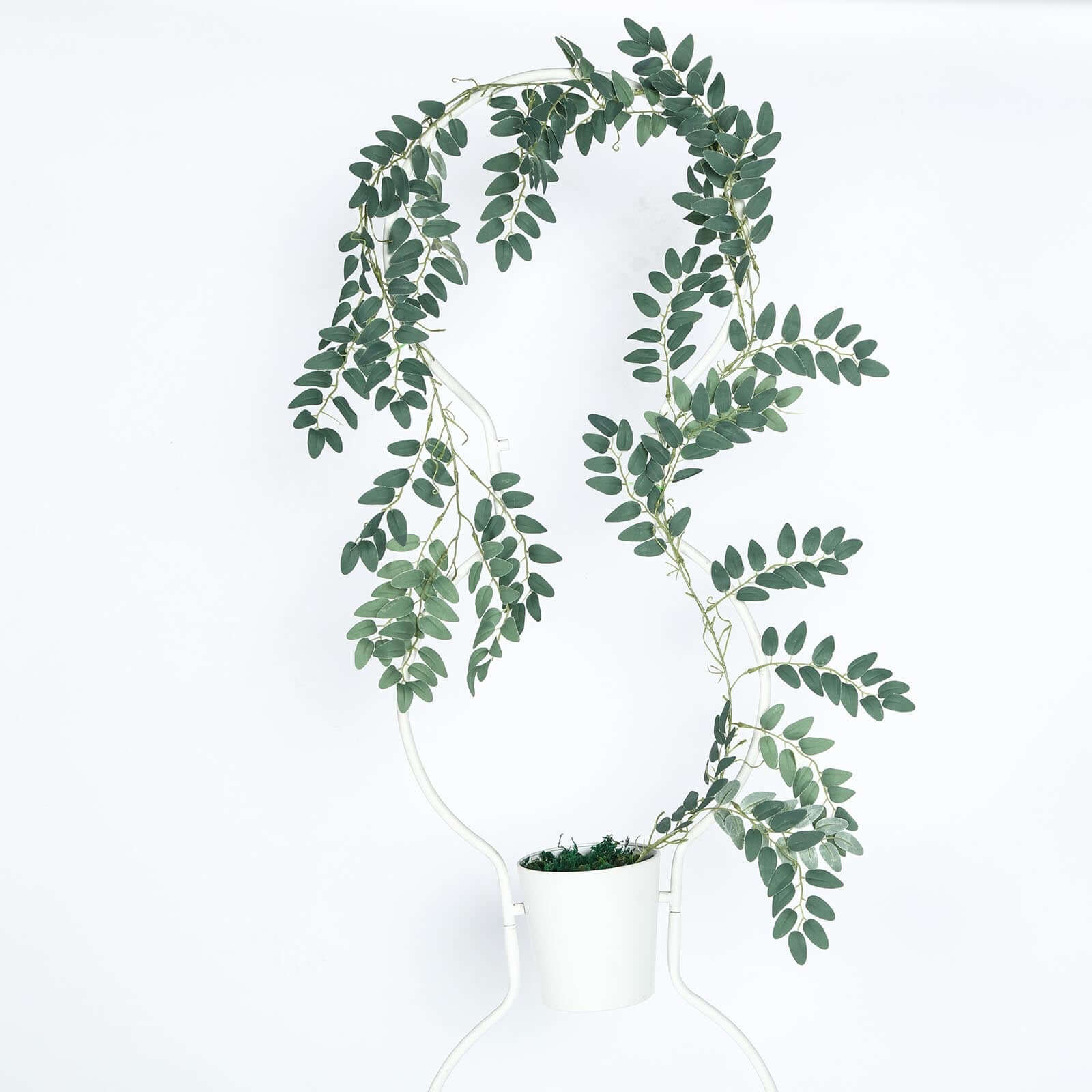 2 Pack Green Artificial Honey Locust Leaf Garland, Flexible Vine 6ft - Image 14