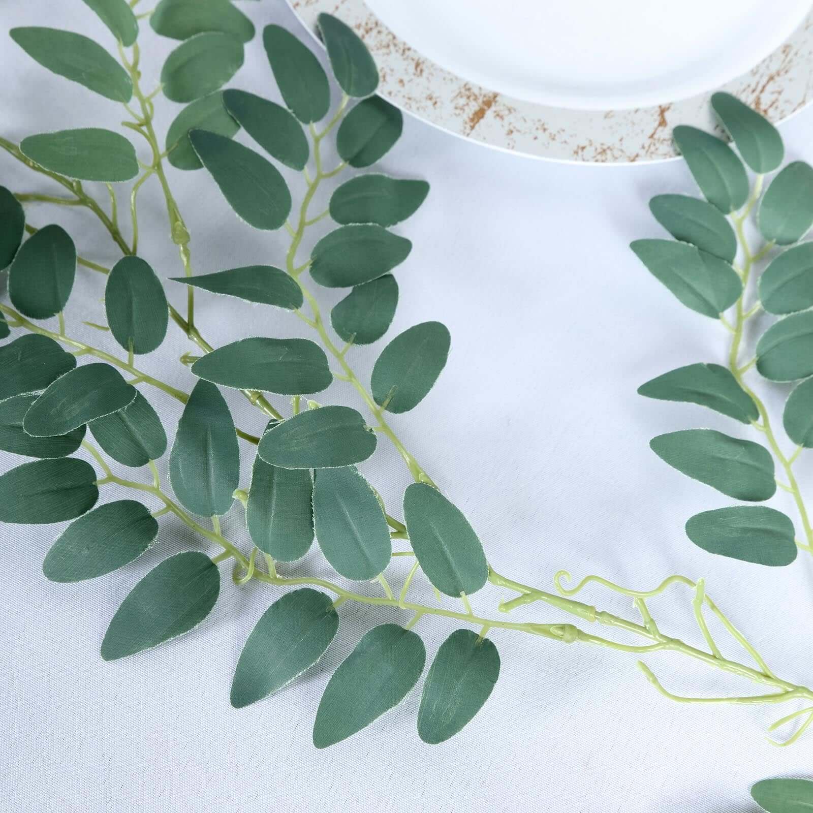 2 Pack Green Artificial Honey Locust Leaf Garland, Flexible Vine 6ft - Image 9