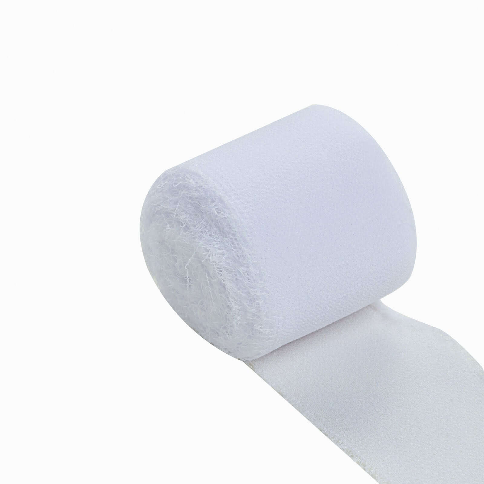 2 Pack White Silk-Like Chiffon Linen Ribbon Roll For Bouquets, Wedding Invitations Gift Wrapping 6yd - Image 3