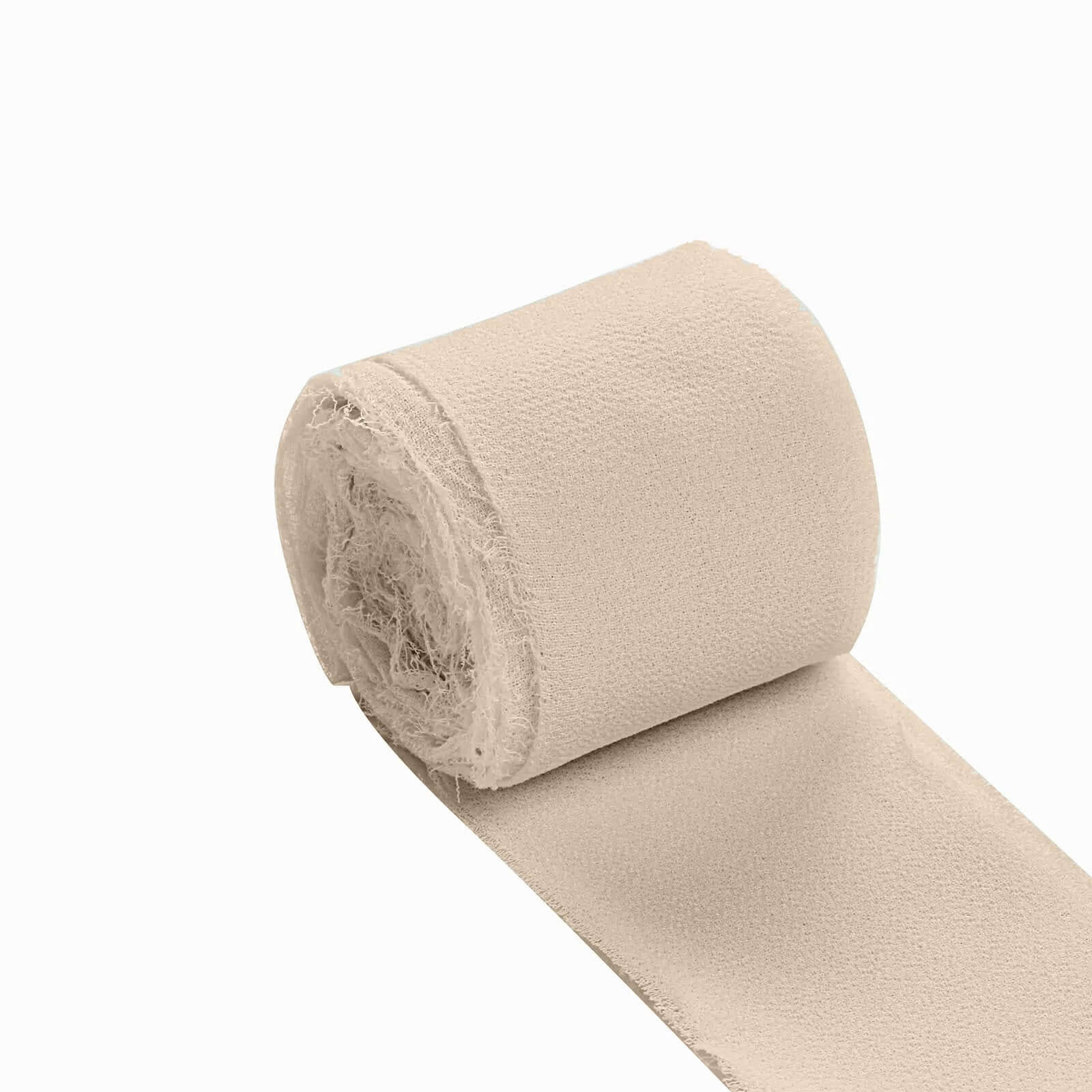 2 Pack Nude Silk-Like Chiffon Ribbon Roll, DIY Wedding Bouquet Linen Wrap 6yds - Image 3