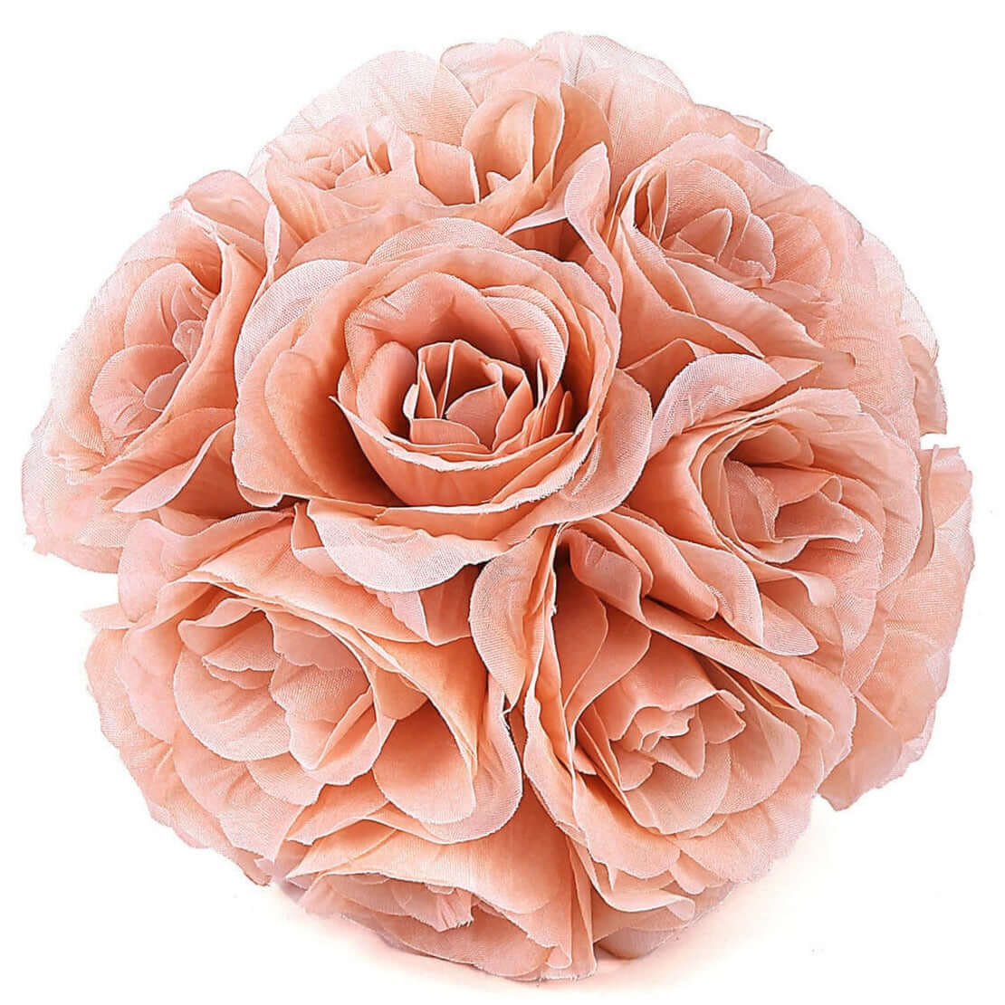 2 Pack Dusty Rose Artificial Silk Rose Kissing Ball, Flower Ball 7" - Image 6