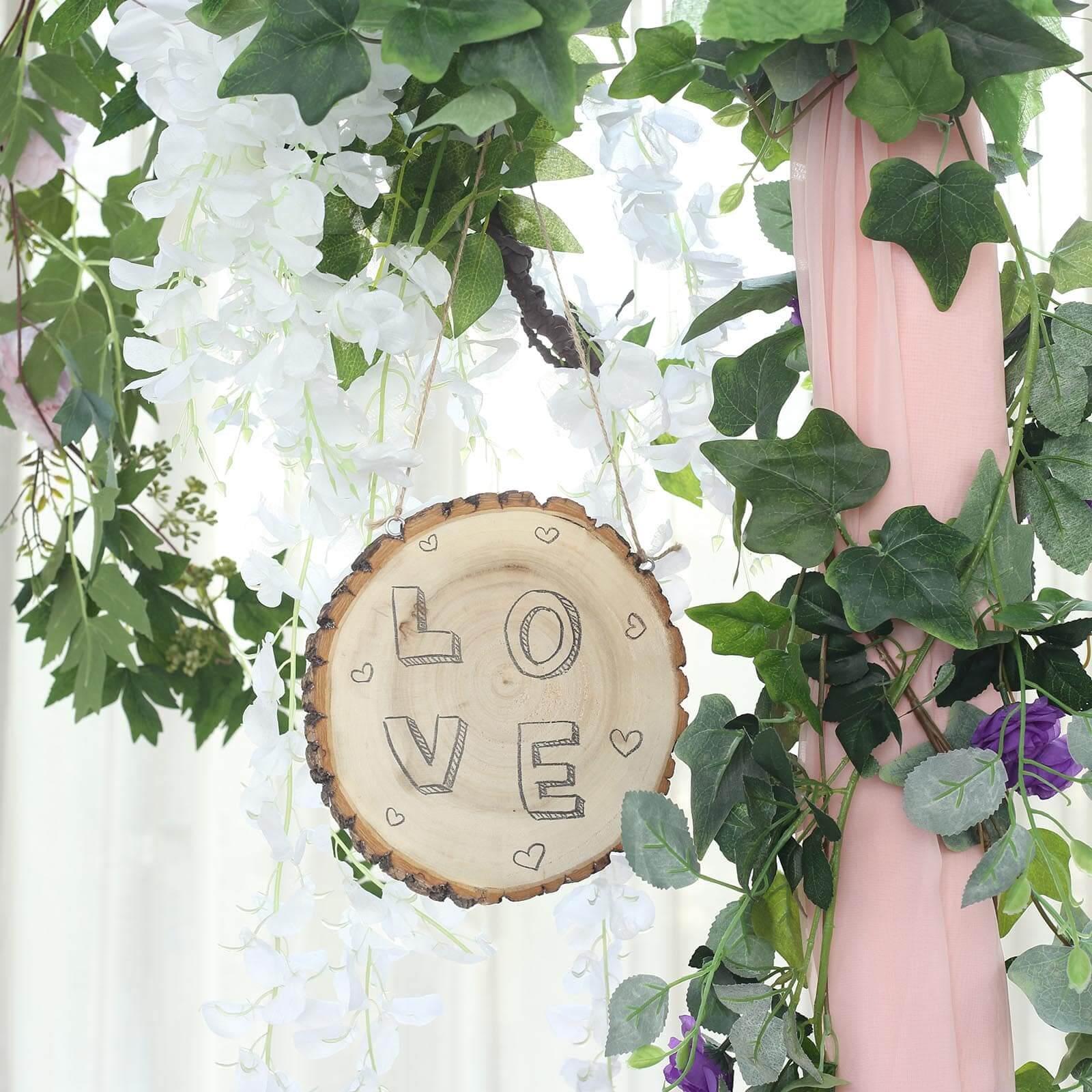 2 Pack Natural Blank Hanging DIY Wood Sign, Round Wood Plaques 8" Dia - Image 10
