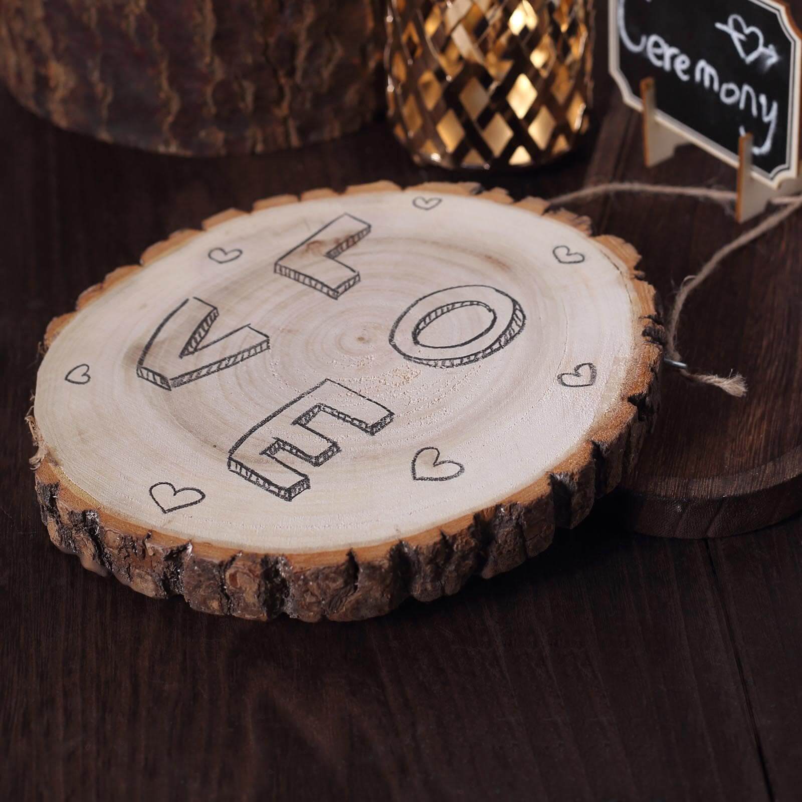 2 Pack Natural Blank Hanging DIY Wood Sign, Round Wood Plaques 8" Dia - Image 11