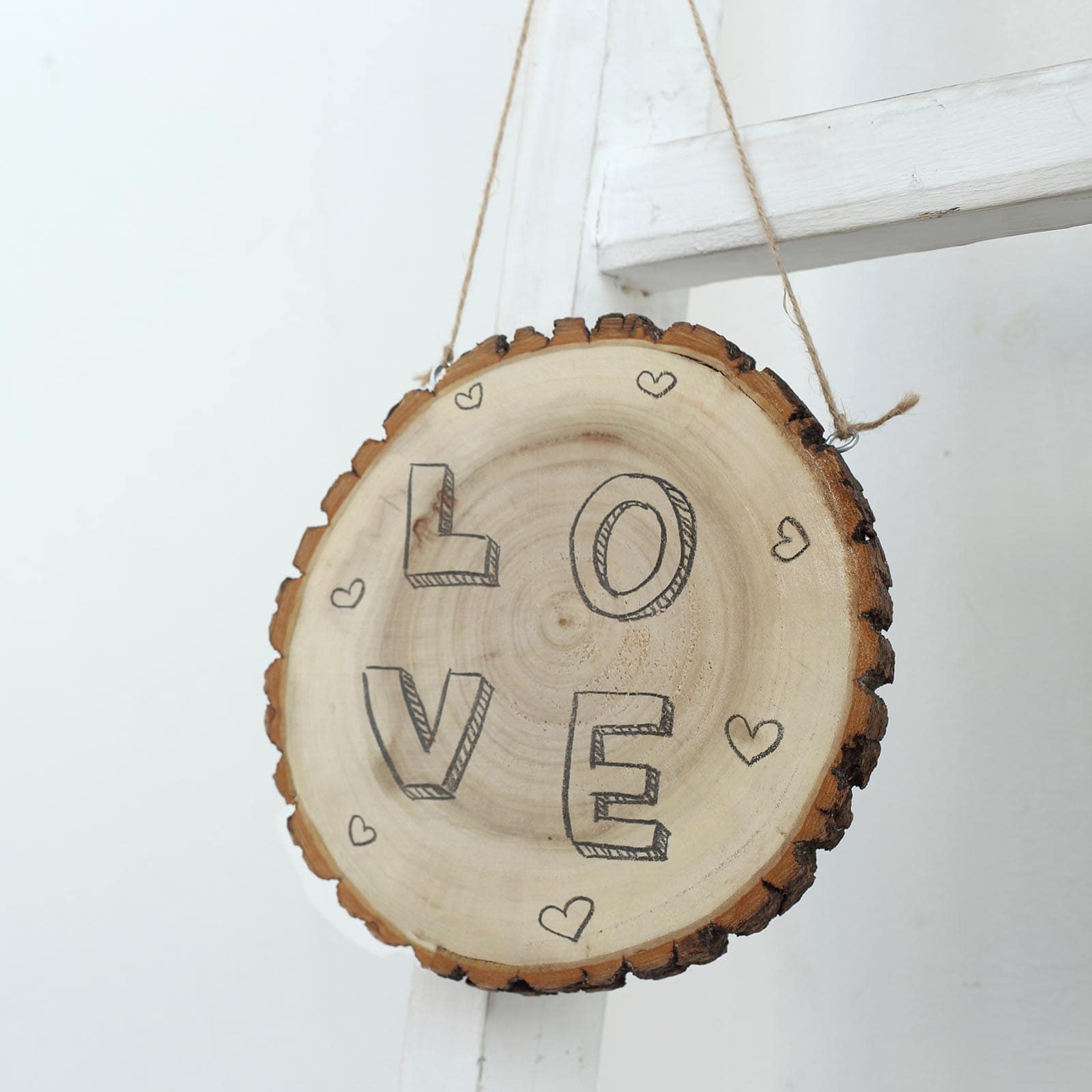2 Pack Natural Blank Hanging DIY Wood Sign, Round Wood Plaques 8" Dia - Image 13