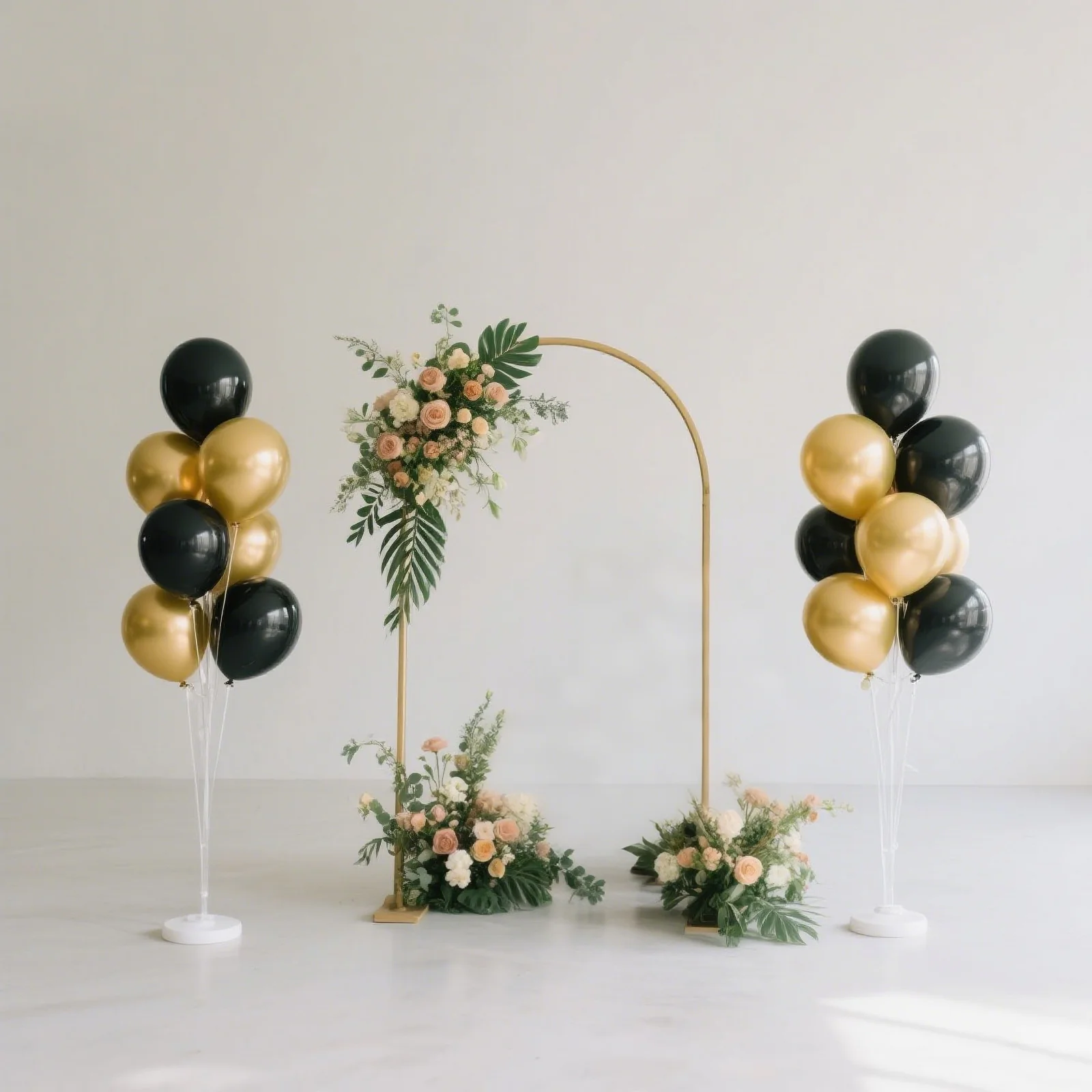 2 Pack Balloon Column Stands – 4.5ft Clear Balloon Tower Kit with Water-Fillable Base for Floor Displays