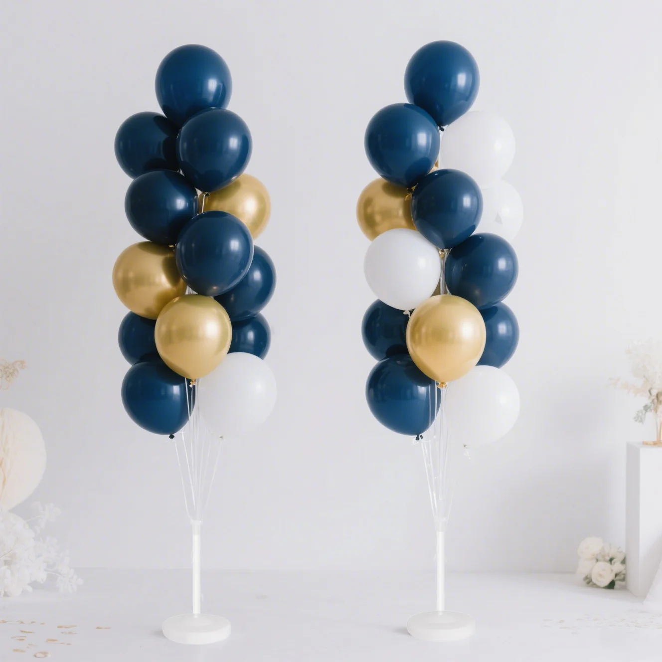 2 Pack Balloon Column Stands – 4.5ft Clear Balloon Tower Kit with Water-Fillable Base for Floor Displays - Image 3