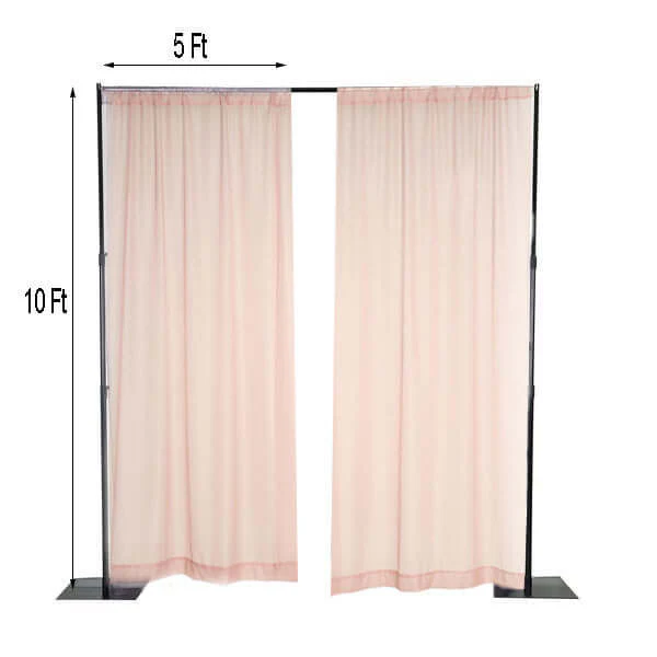 2 Pack 5ftx10ft Blush Chiffon Backdrop Drape Curtains, Durable Flame Resistant Sheer Organza Event Divider Panels With Rod Pockets - Image 3