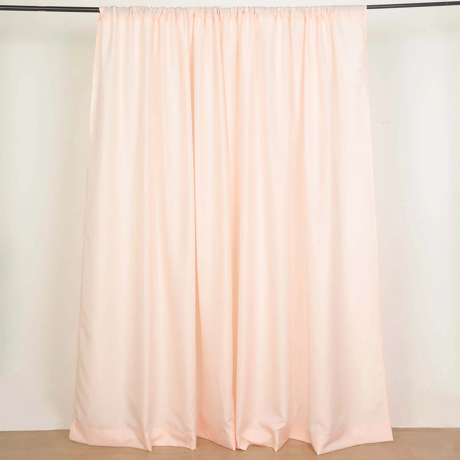 2 Pack 5ftx8ft Blush Polyester Backdrop Drape Curtains With Rod Pockets, Event Divider Panels 130GSM