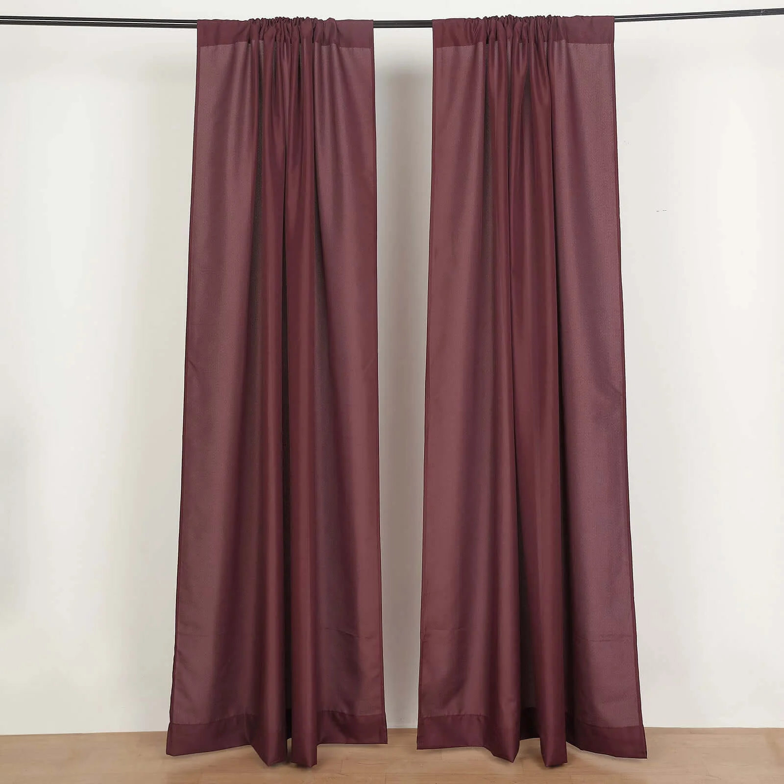 2 Pack 5ftx8ft Burgundy Polyester Backdrop Drape Curtains With Rod Pockets, Event Divider Panels 130GSM - Image 7