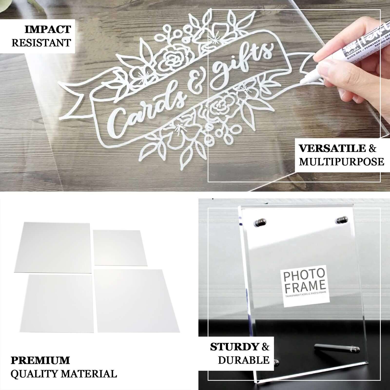 2-Pack Clear Acrylic Plexiglass Sheets 3mm Thick Top Plates 11" Square - Protective Film Coating - Image 4
