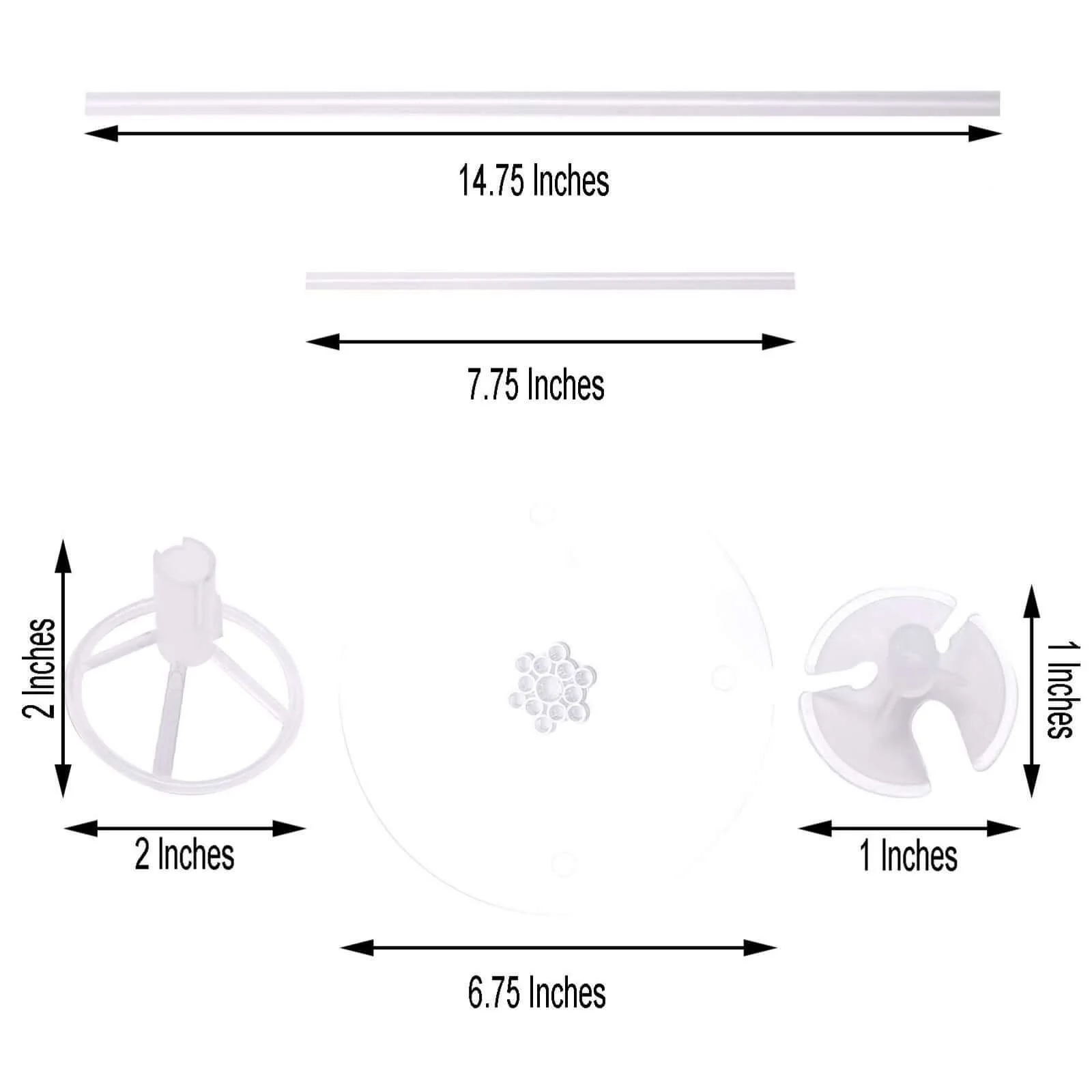 2 Pack Clear Table Top Balloon Stand Stick Kit, Balloon Centerpieces Holder - 30" - Image 3