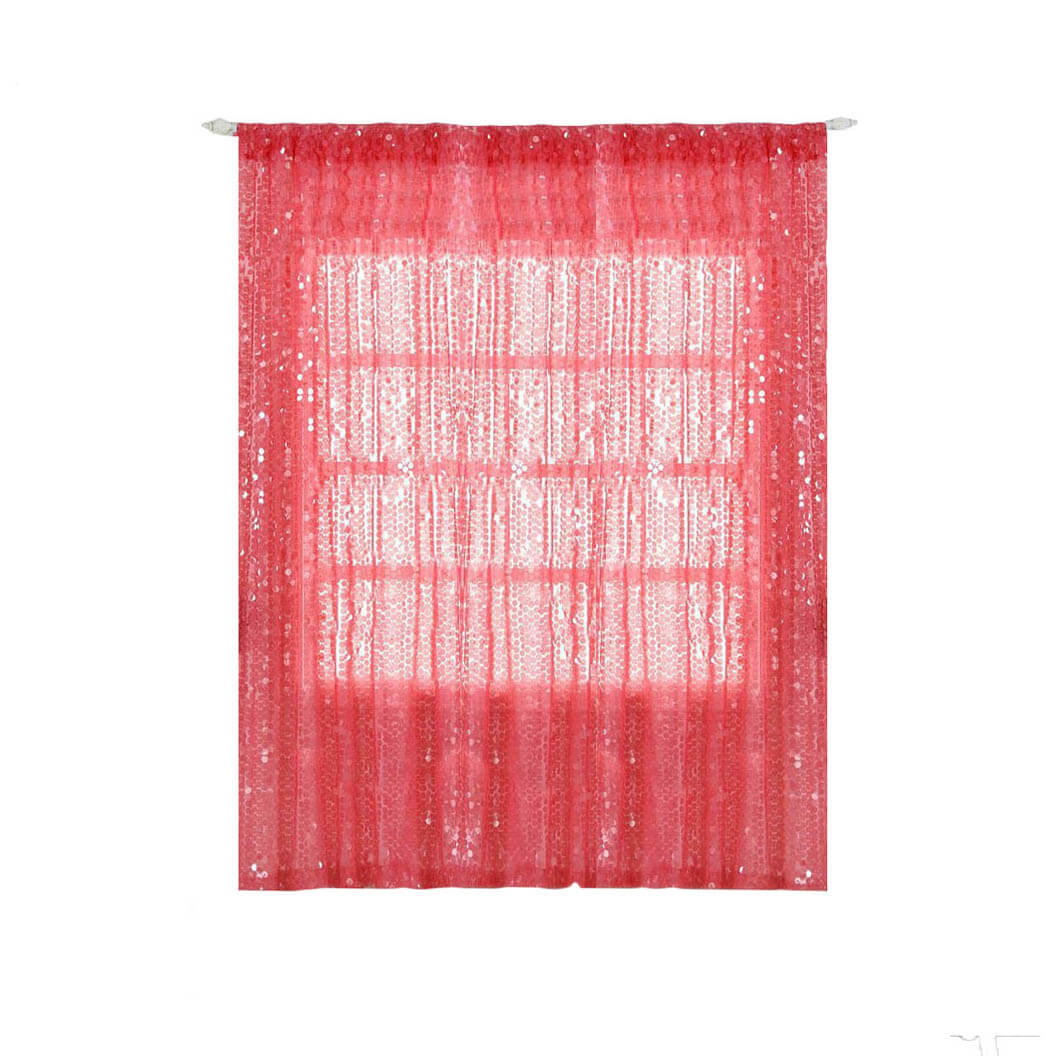 2 Pack Coral Big Payette Sequin Curtains With Rod Pocket Window Treatment Panels 52"x84" - Image 7