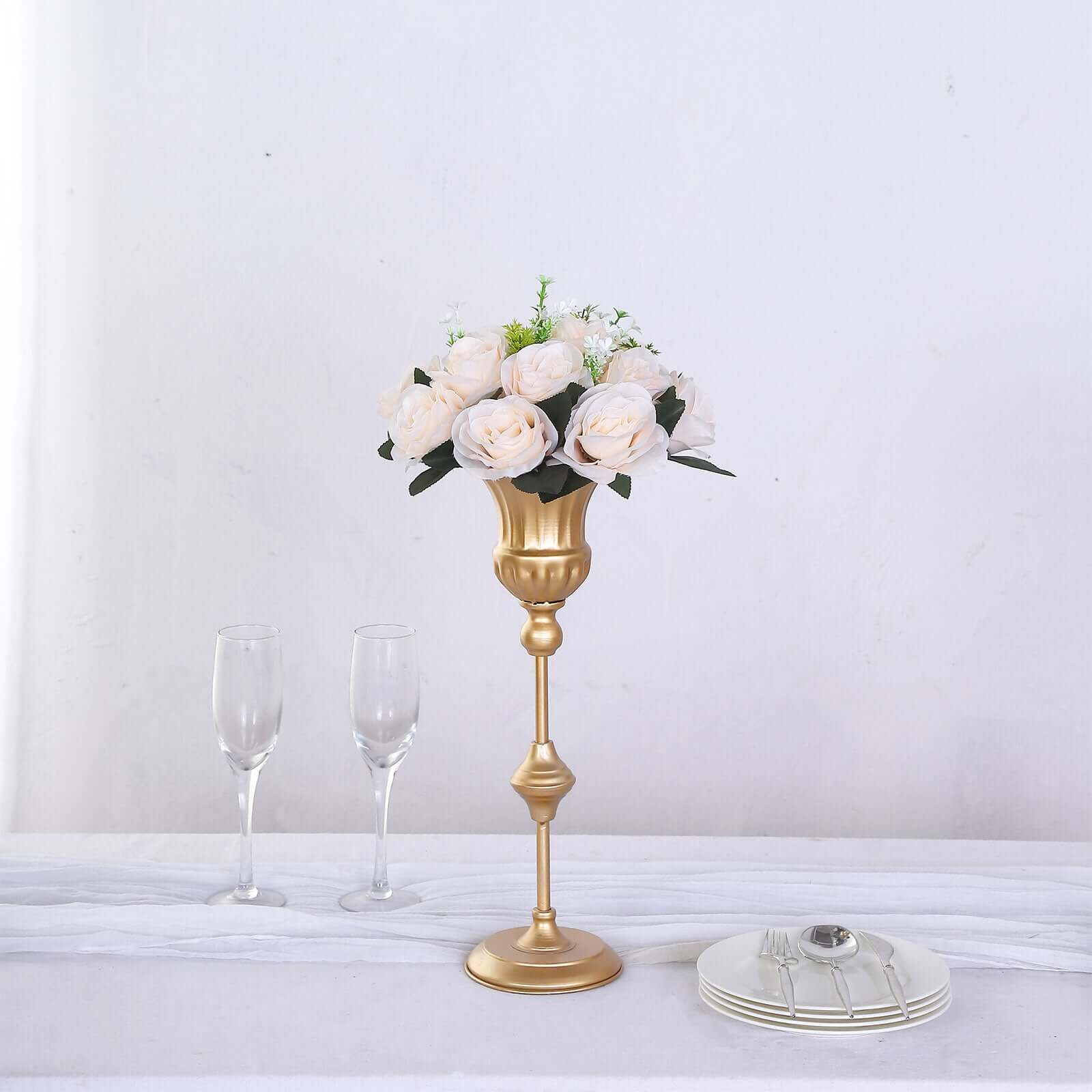 2 Pack Cream Artificial Flower Ball Bouquets For Centerpieces 15-Head Silk Rose Kissing Balls 10" - Image 9