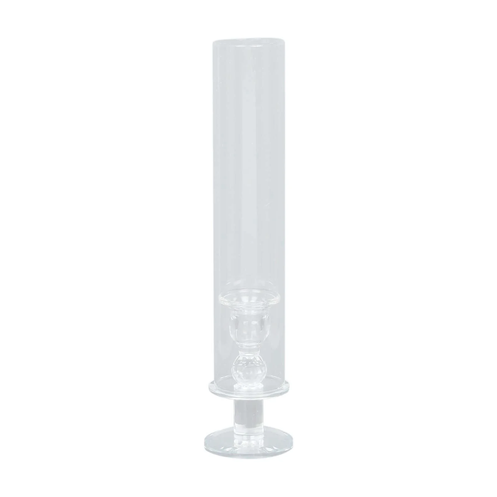2-Pack Crystal Glass Hurricane Taper Candle Holders 14", Clear Cylinder Chimney Tubes - Tall Decorative Candle Stands - Image 6