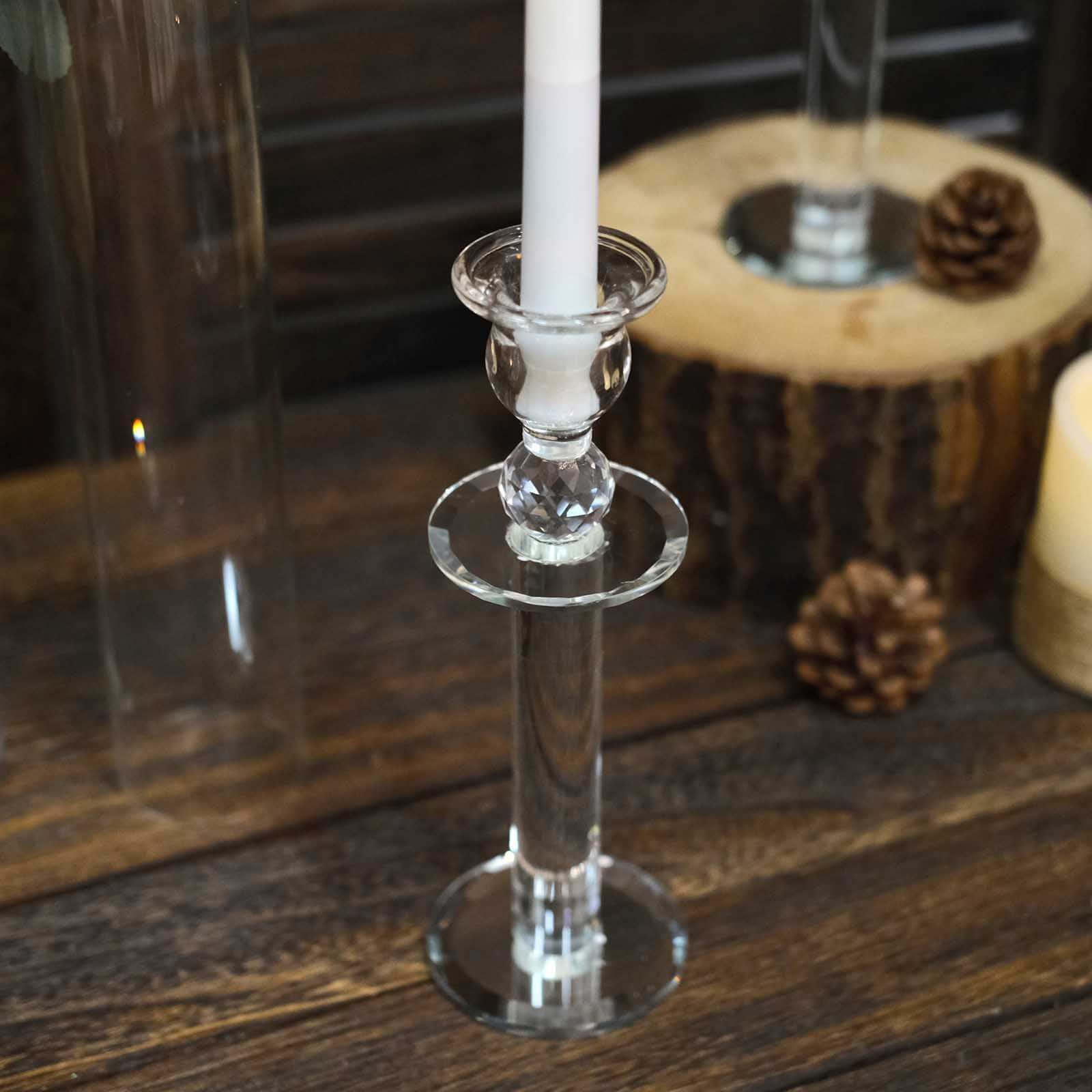 2-Pack Crystal Glass Hurricane Taper Candle Holders 18", Clear Cylinder Chimney Tubes - Tall Decorative Candle Stands - Image 7