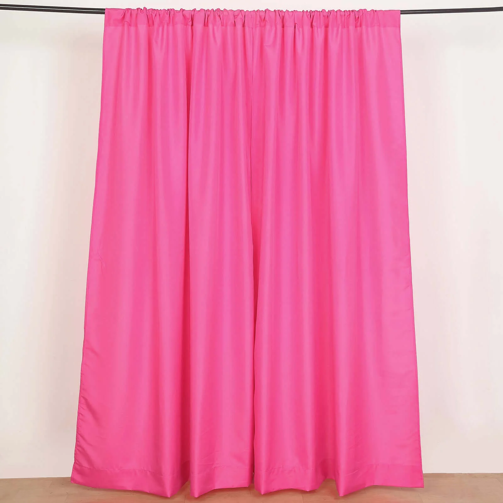 2 Pack 5ftx8ft Fuchsia Polyester Backdrop Drape Curtains With Rod Pockets, Event Divider Panels 130GSM