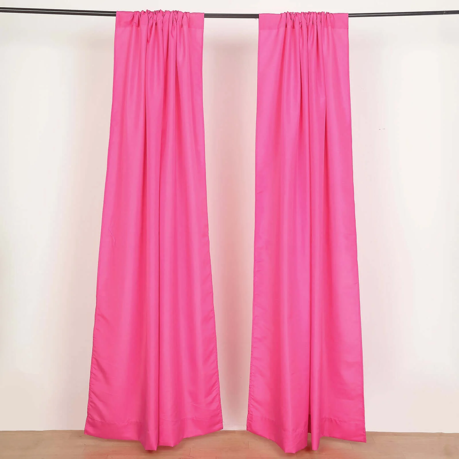 2 Pack 5ftx8ft Fuchsia Polyester Backdrop Drape Curtains With Rod Pockets, Event Divider Panels 130GSM - Image 6