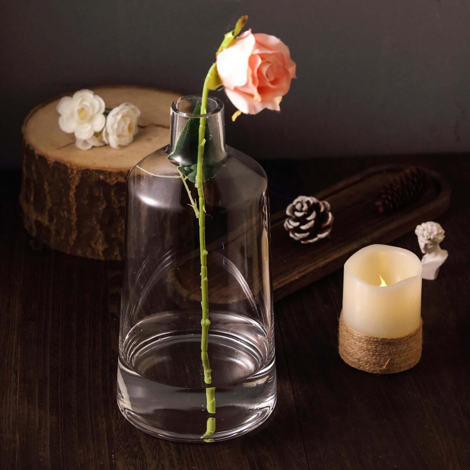 2-Pack Glass Bud Vases Tapered Neck 12" Clear - Decorative Floral Wedding Centerpieces - Image 10
