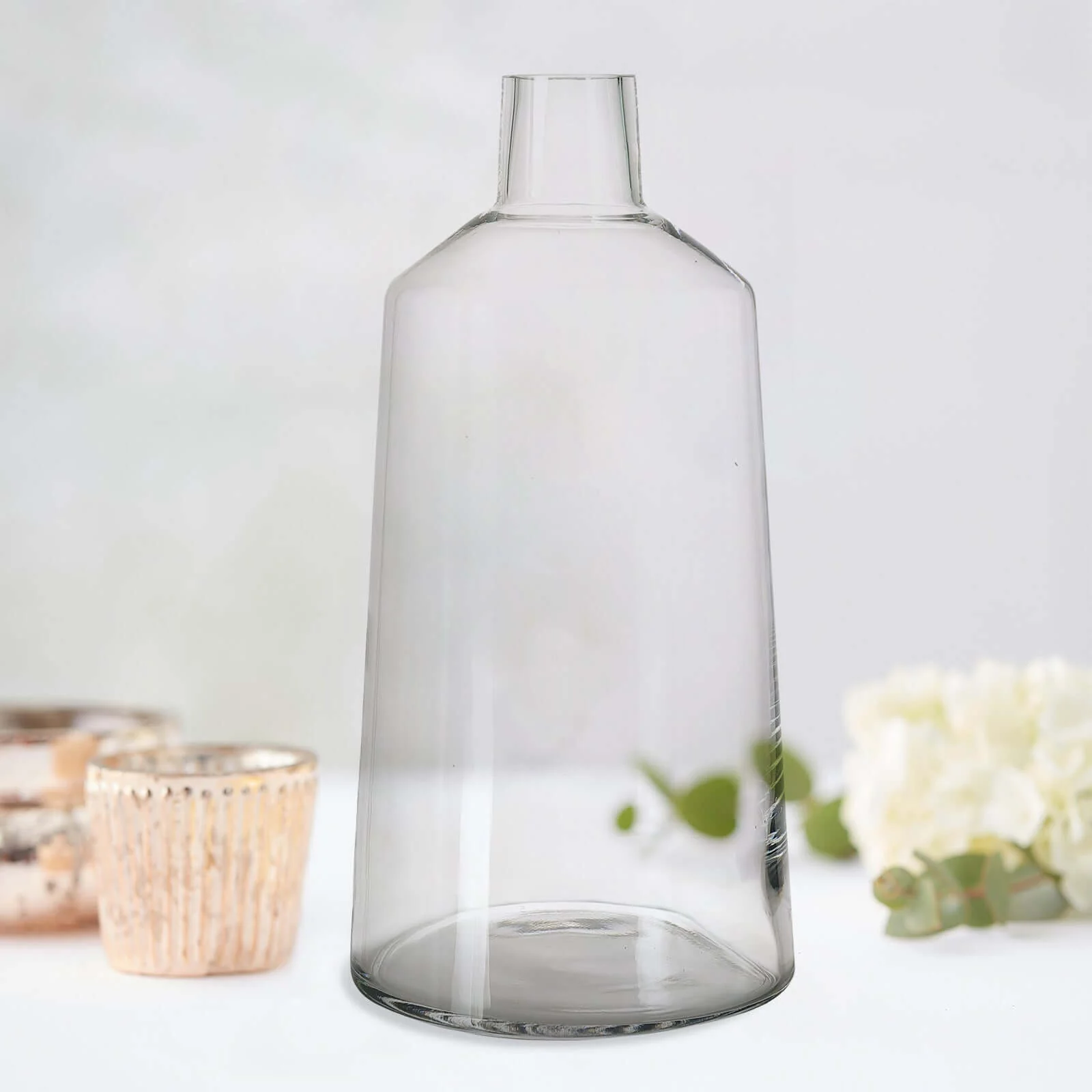 2-Pack Glass Bud Vases Tapered Neck 12" Clear - Decorative Floral Wedding Centerpieces - Image 2