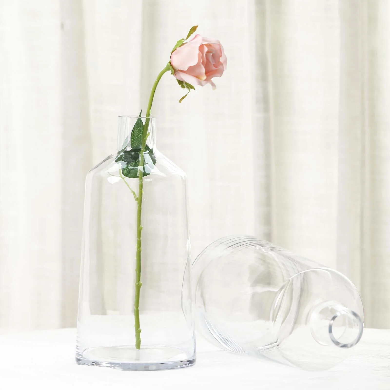 2-Pack Glass Bud Vases Tapered Neck 12" Clear - Decorative Floral Wedding Centerpieces - Image 8