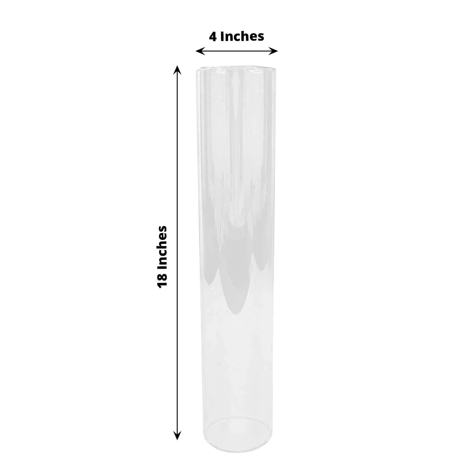 2-Pack Glass Candelabra Shades Open End Hurricane Design 18" Clear - Stylish Table Centerpiece for Weddings & Gatherings - Image 3