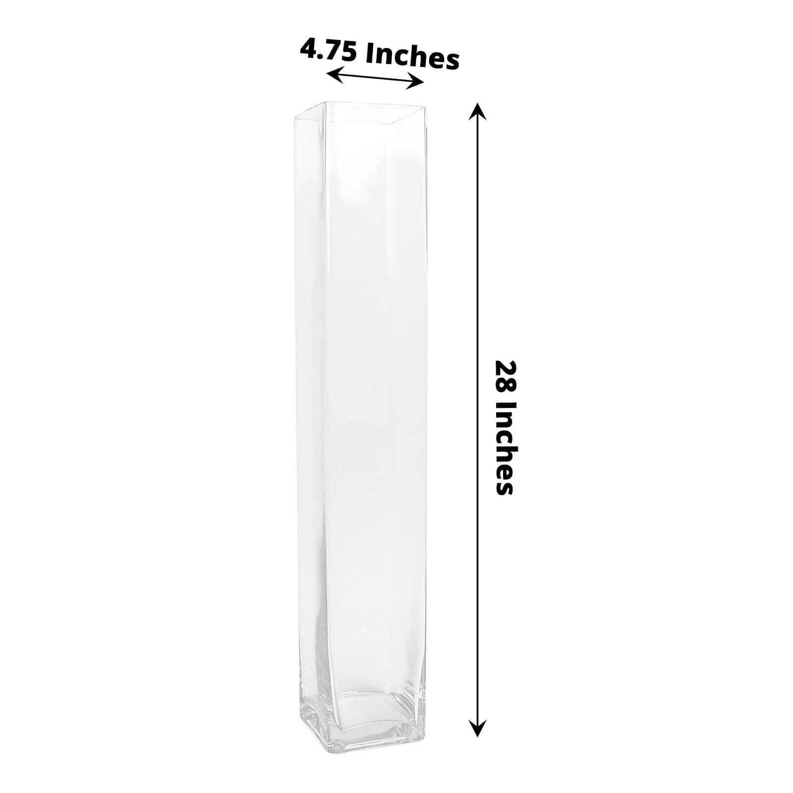 2-Pack Glass Cylinder Vases Square Design 28" Clear - Heavy Duty Flower Centerpieces for Events - Image 3