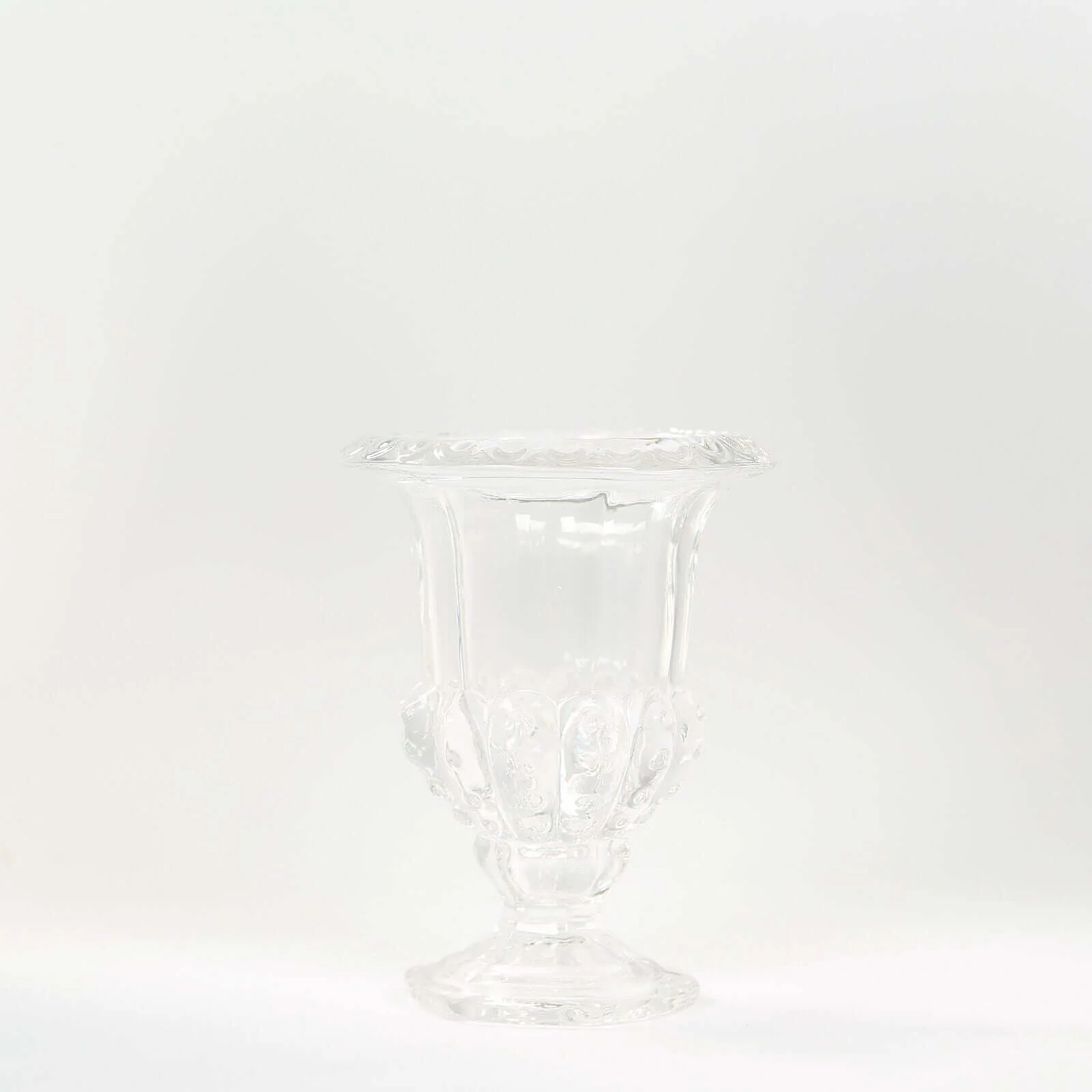 2-Pack Glass Flower Vases Mini Pedestal 6" in Classic Roman Urn Style Clear - Refined Table Centerpieces - Image 8