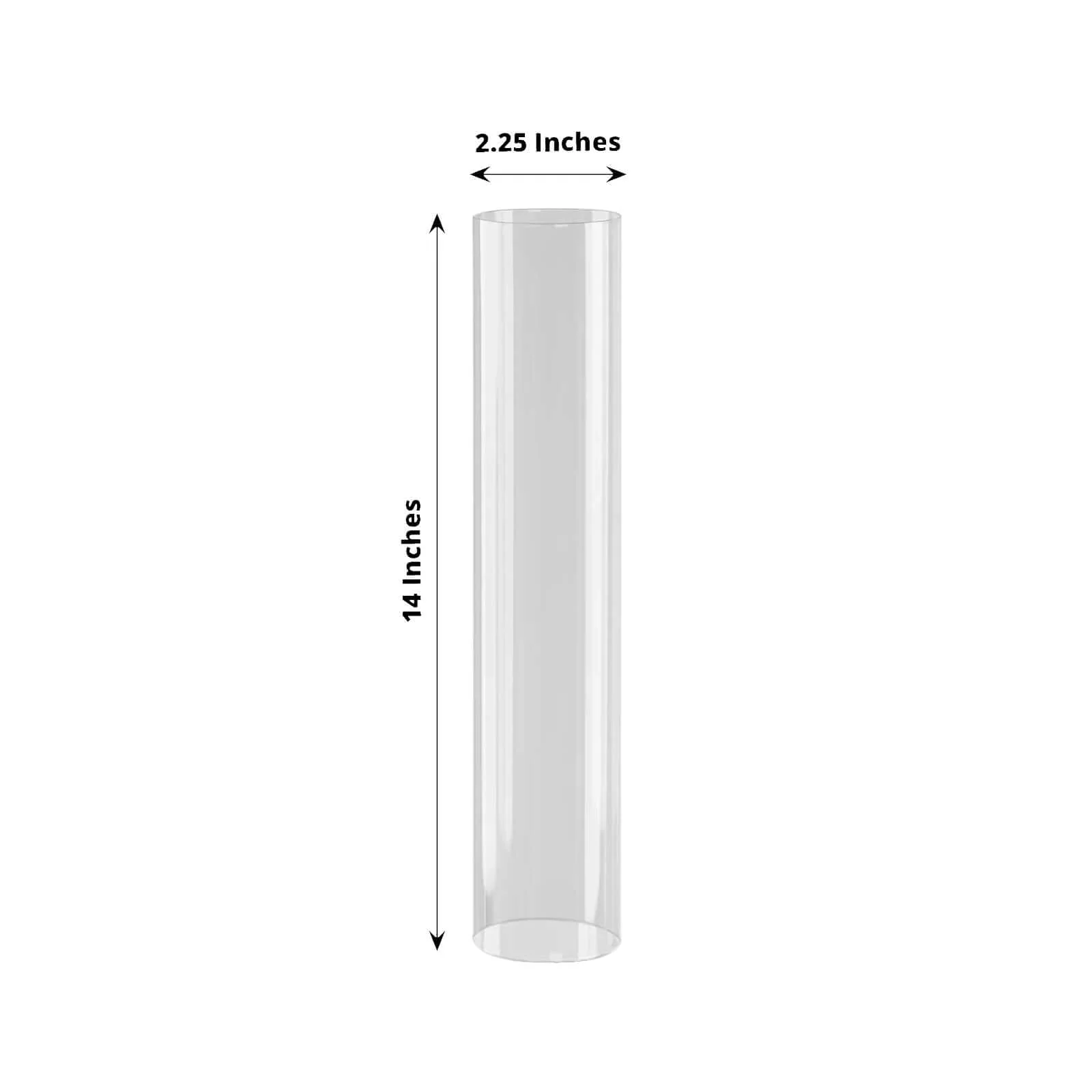 2-Pack Glass Pillar Hurricane Candle Shades 14" - Clear Chimney Tube with 2.25" Wide Open Ends - Image 3