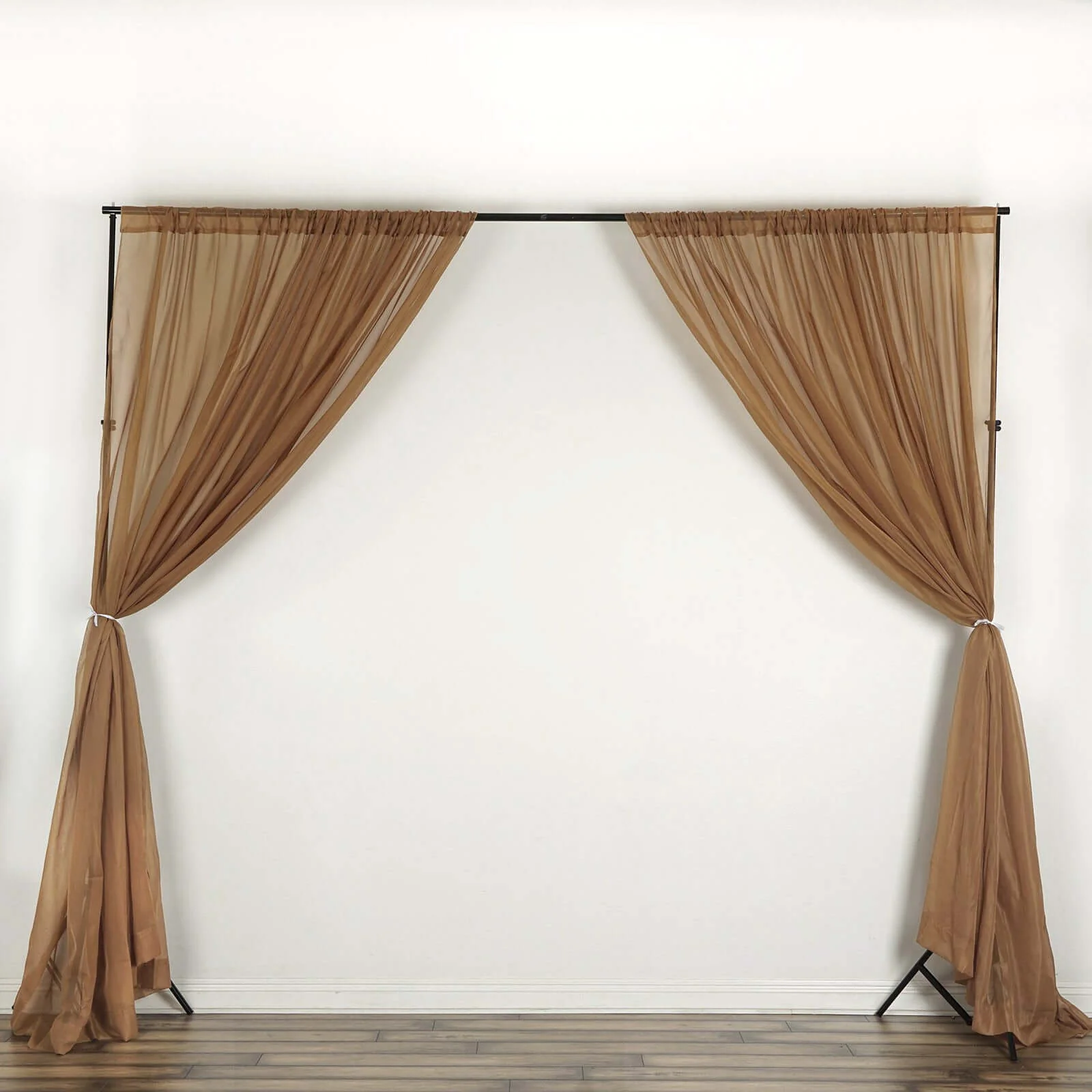 2 Pack 5ftx10ft Gold Chiffon Backdrop Drape Curtains, Durable Flame Resistant Sheer Organza Event Divider Panels With Rod Pockets - Image 7