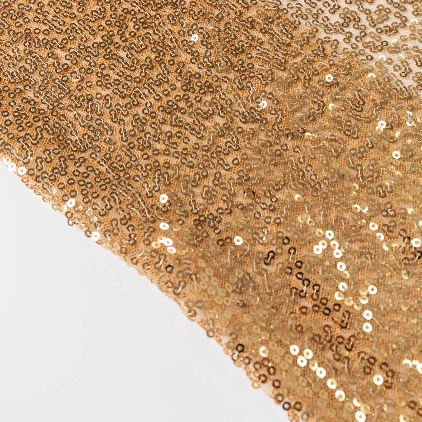 2 Pack Gold Sequin Backdrop Drape Curtains with Rod Pockets, Seamless Glitter Mesh Photo Booth Event Divider Panels - 8ftx2ft - Image 8