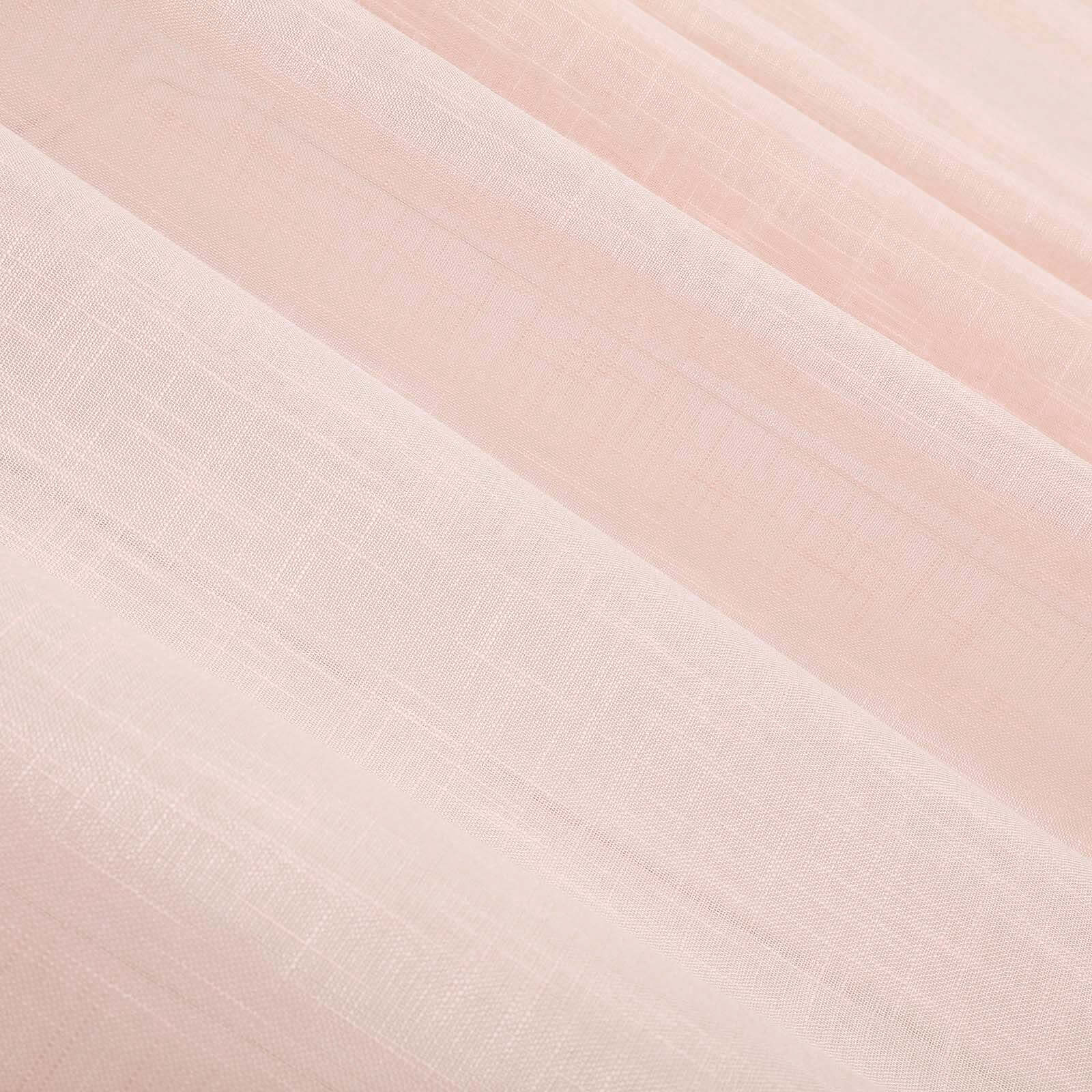 2 Pack Handmade Blush Faux Linen Curtains, Curtain Panels With Chrome Grommets 52"x64" - Image 9