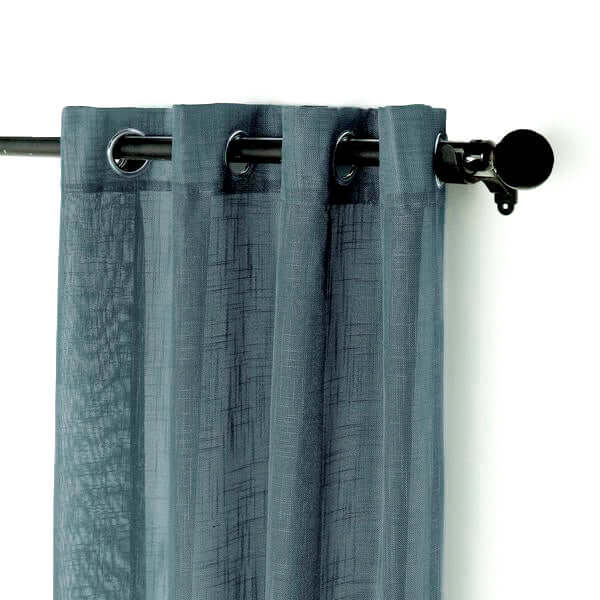 2 Pack Handmade Light Blue Faux Linen Curtains Curtain Panels With Chrome Grommets 52"x84" - Image 12