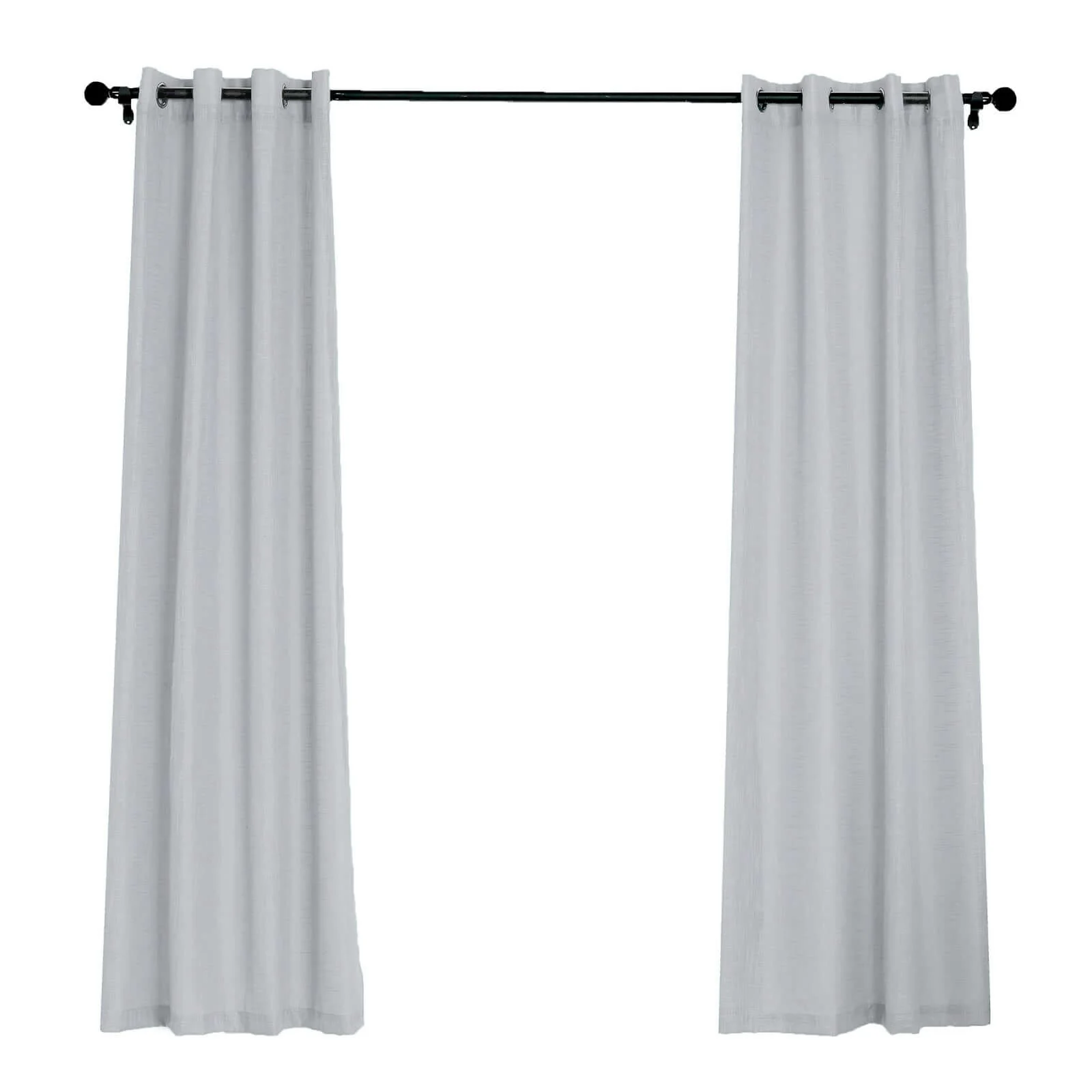 2 Pack Handmade Silver Faux Linen Curtains Curtain Panels With Chrome Grommets 52"x96" - Image 13