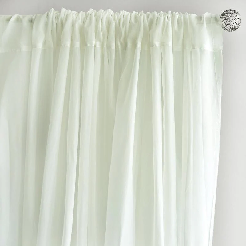 2 Pack 5ftx10ft Ivory Chiffon Backdrop Drape Curtains, Durable Flame Resistant Sheer Organza Event Divider Panels With Rod Pockets - Image 7