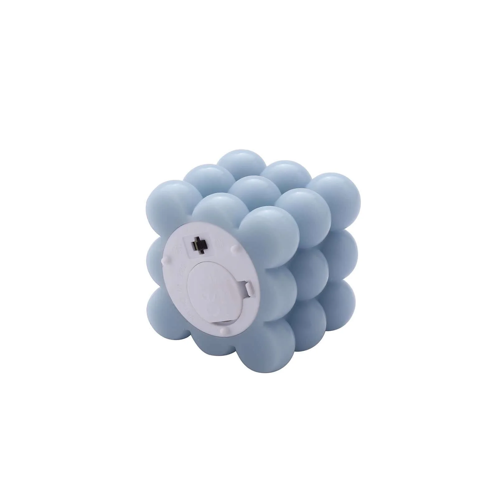 2-Pack LED Bubble Candles Dusty Blue 2" - Flameless Warm White Flickering Battery Operated Cube Lighting - Image 12