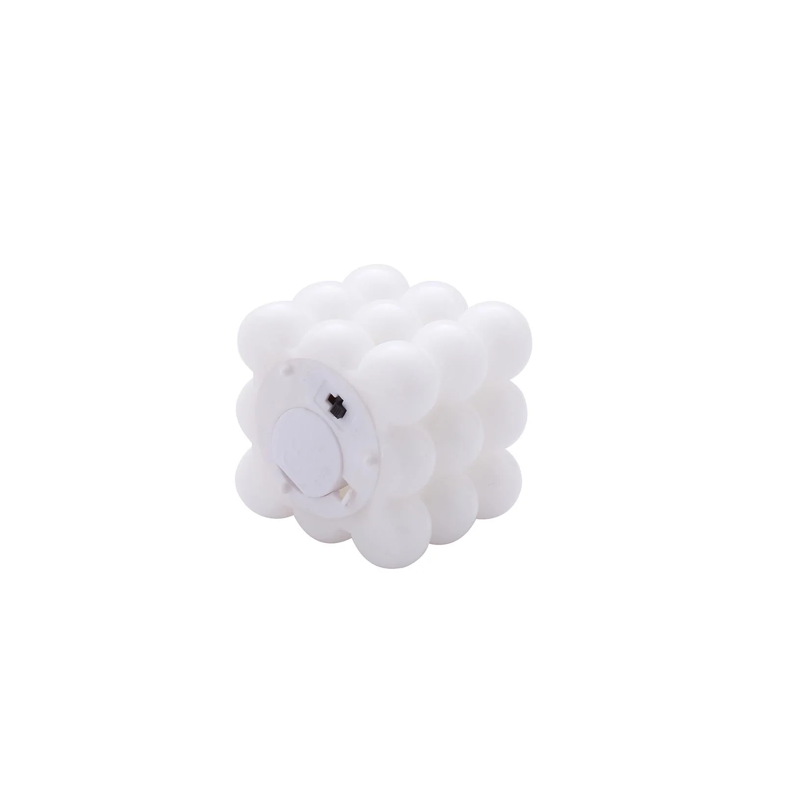 2-Pack LED Bubble Candles White 2" - Flameless Warm White Flickering Battery Operated Cube Lighting - Image 12