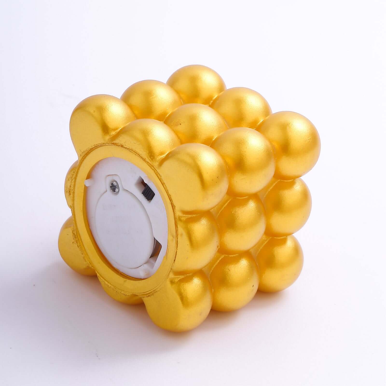 2-Pack LED Mini Bubble Candles Metallic Gold 2" - Flameless Battery Operated Cube Lighting - Image 13