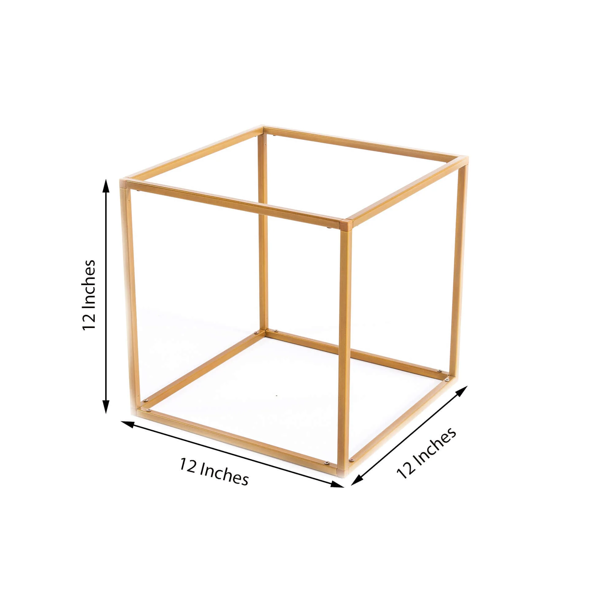 2-Pack Metal Flower Stands 12" Gold Square Frame Geometric Wedding Centerpieces - Durable Display - Image 3