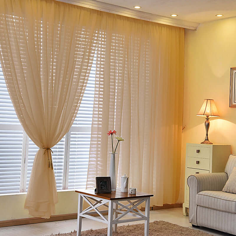 2 Pack 5ftx10ft Natural Chiffon Backdrop Drape Curtains, Durable Flame Resistant Sheer Organza Event Divider Panels With Rod Pockets - Image 2