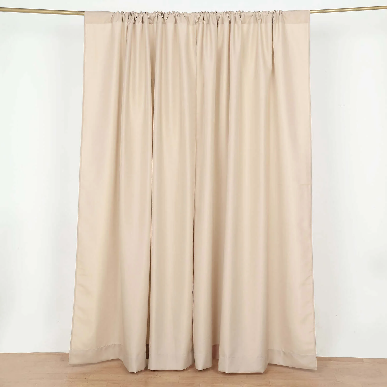 2 Pack 5ftx8ft Nude Polyester Backdrop Drape Curtains With Rod Pockets, Event Divider Panels 130GSM