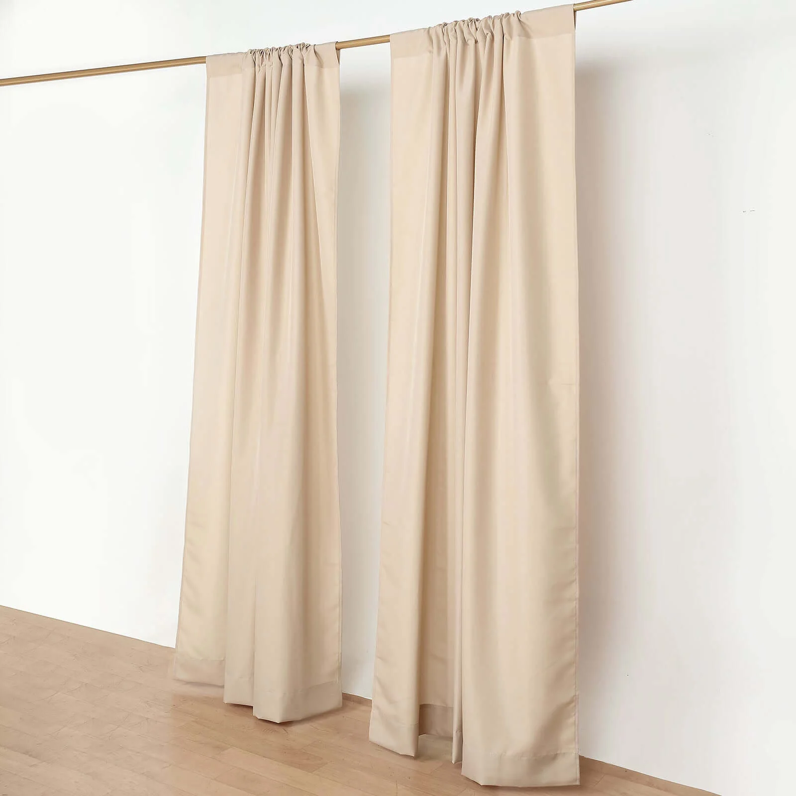 2 Pack 5ftx8ft Nude Polyester Backdrop Drape Curtains With Rod Pockets, Event Divider Panels 130GSM - Image 3