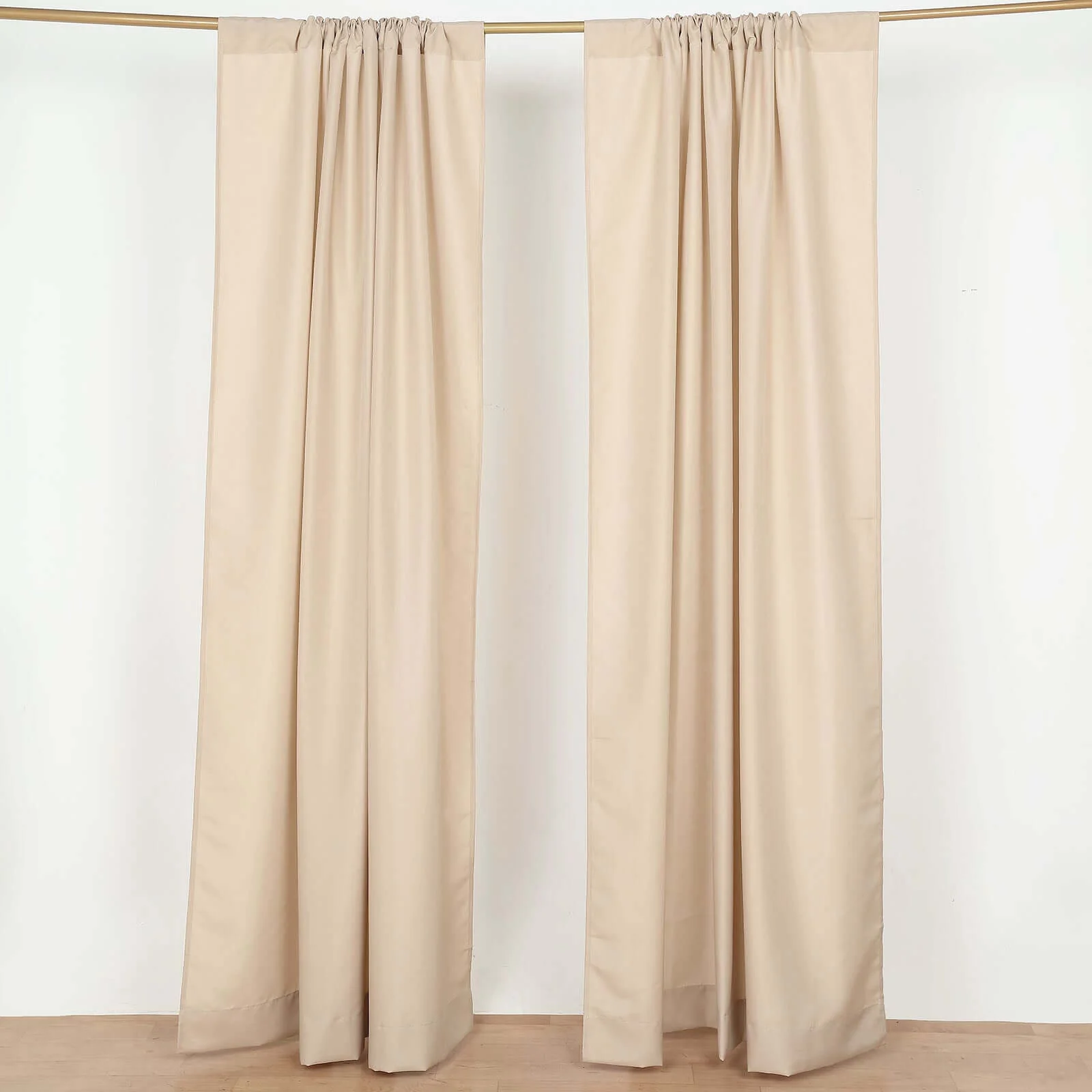 2 Pack 5ftx8ft Nude Polyester Backdrop Drape Curtains With Rod Pockets, Event Divider Panels 130GSM - Image 6