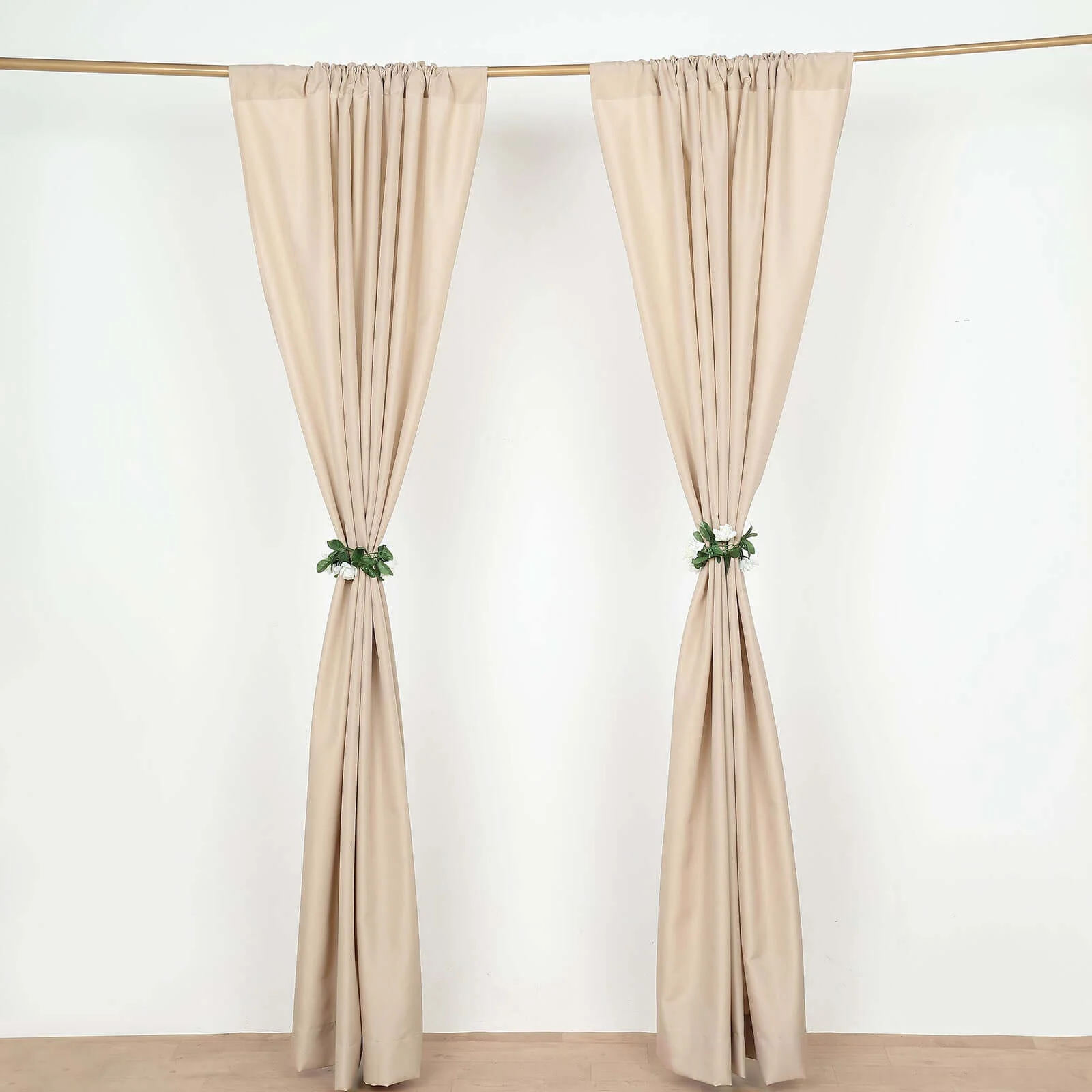2 Pack 5ftx8ft Nude Polyester Backdrop Drape Curtains With Rod Pockets, Event Divider Panels 130GSM - Image 8