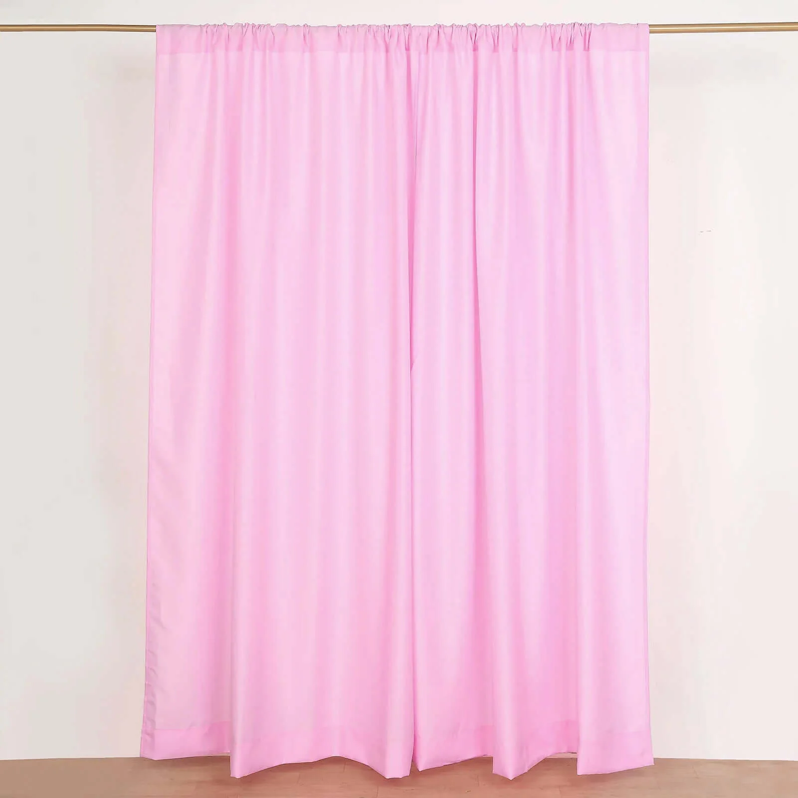 2 Pack 5ftx8ft Pink Polyester Backdrop Drape Curtains With Rod Pockets, Event Divider Panels 130GSM